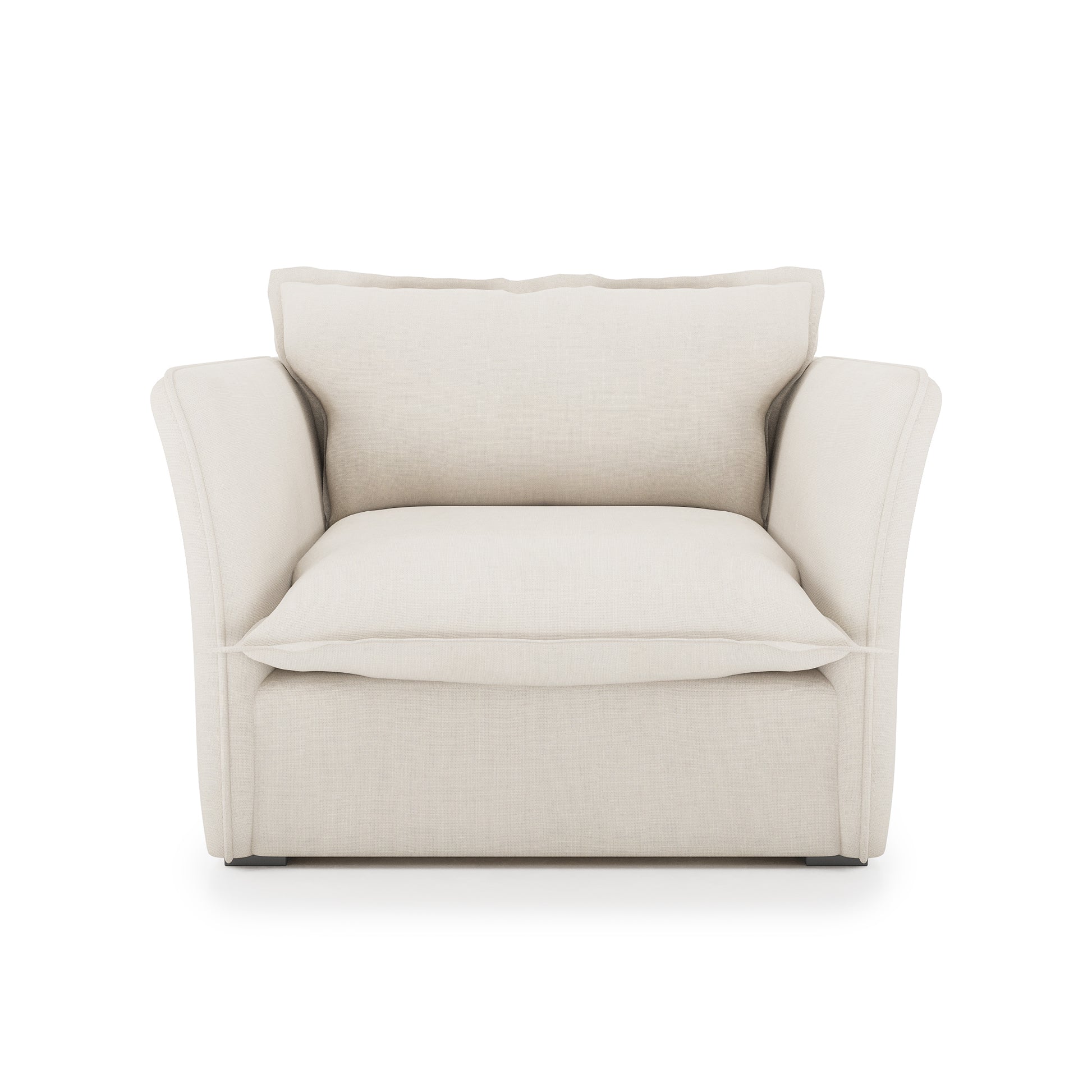 Sunday Chair ivory linen front view