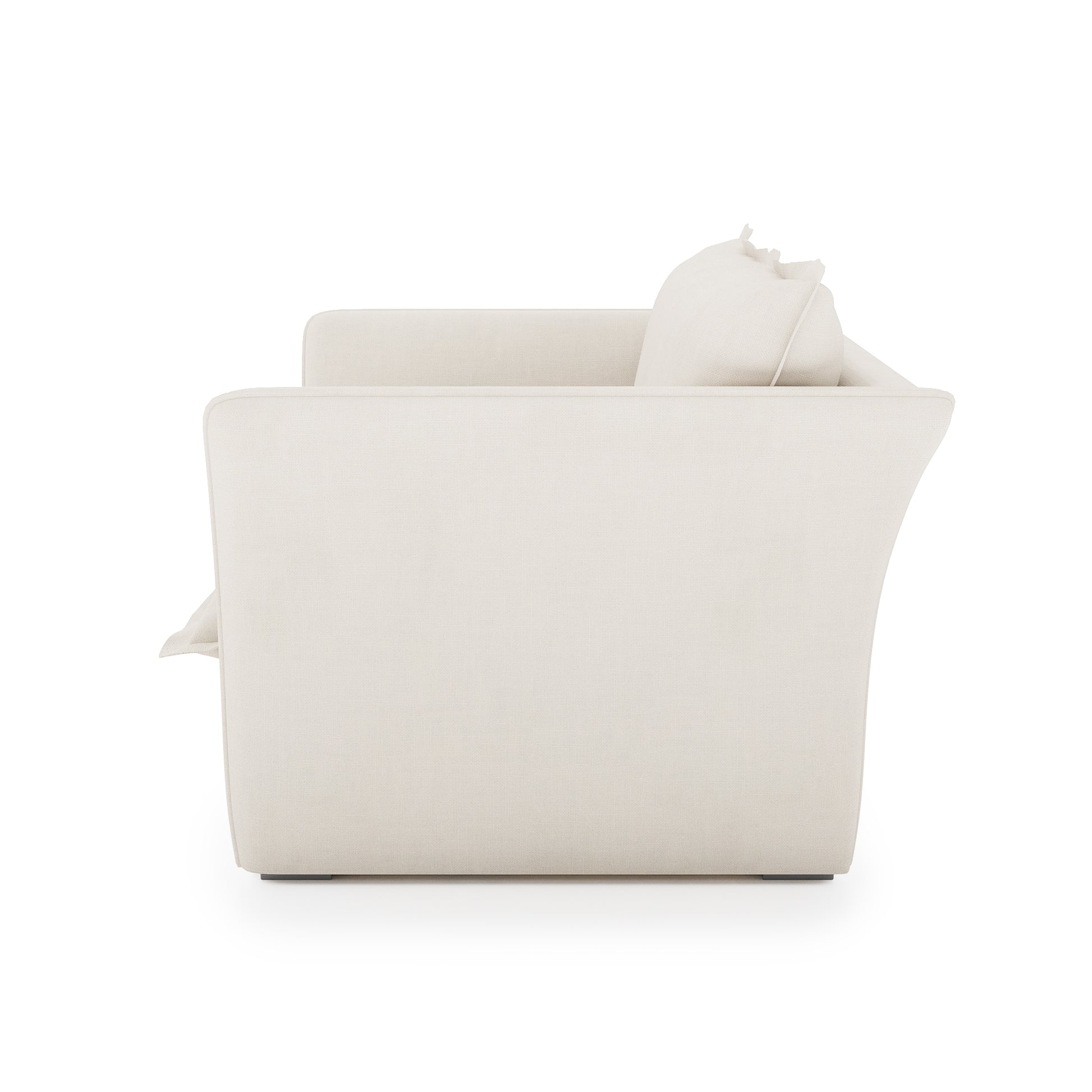 Sunday Chair ivory linen side view
