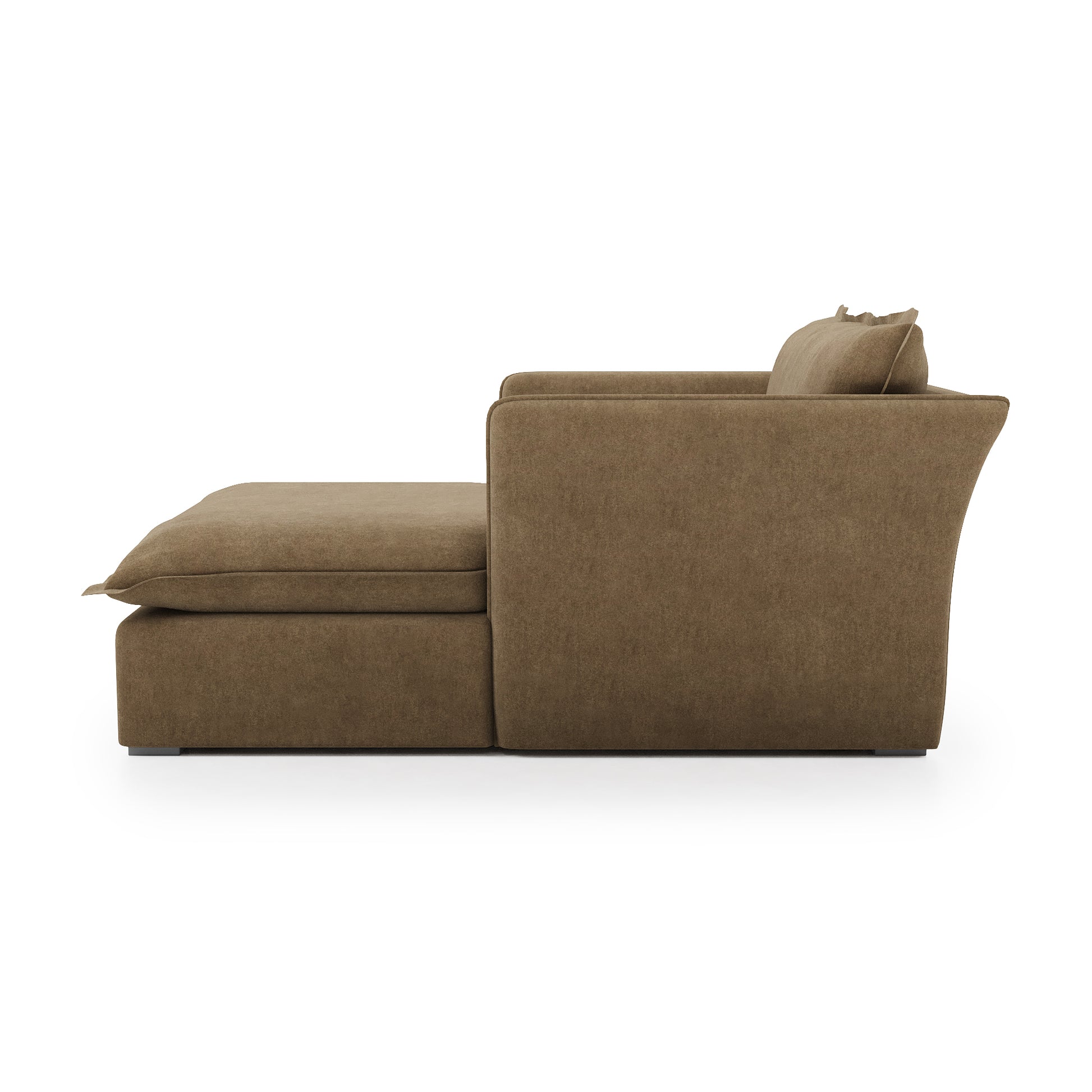 Sunday Chaise camel velvet side view