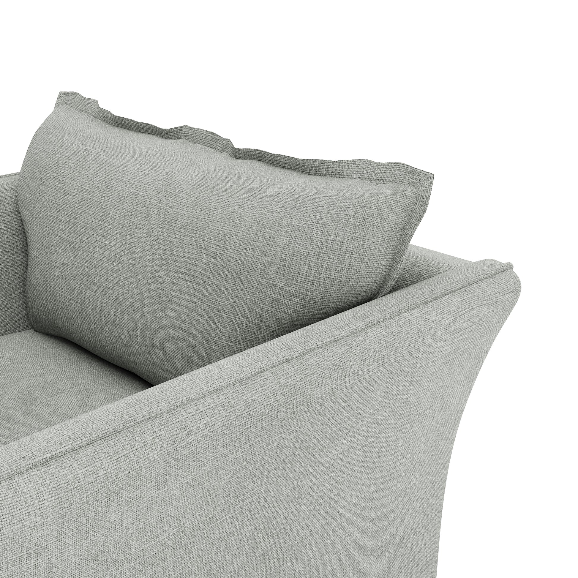 Sunday Chaise dove grey linen close up