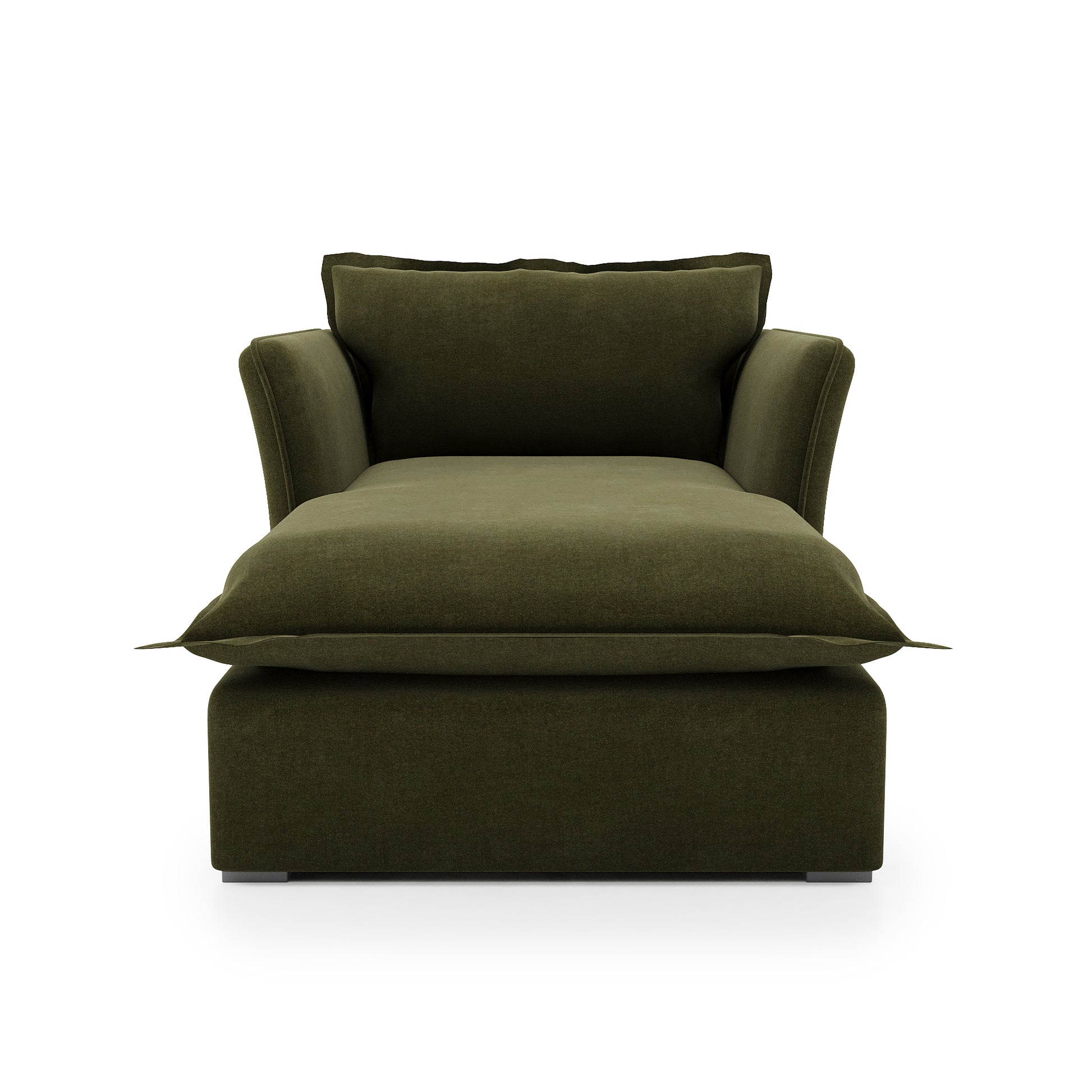 Sunday Chaise forest velvet front view