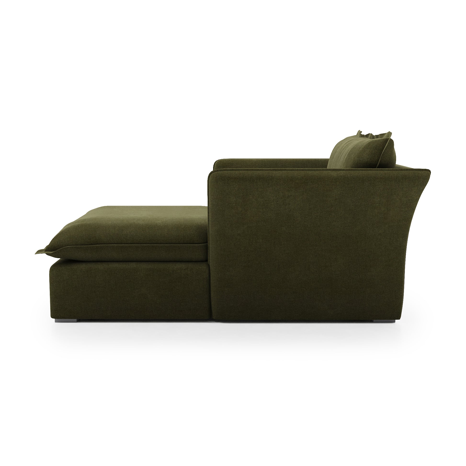 Sunday Chaise forest velvet side view