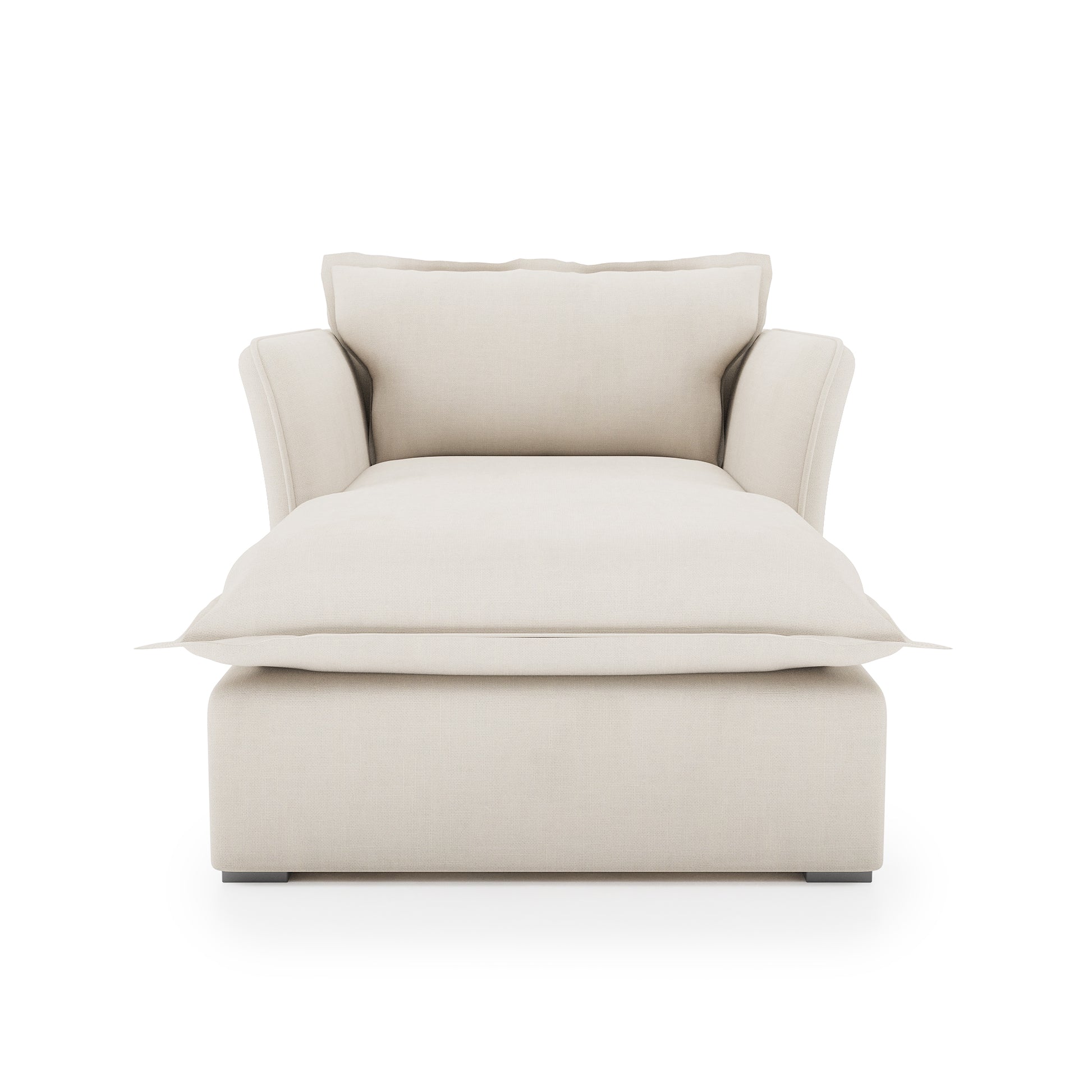 Sunday Chaise ivory linen front view