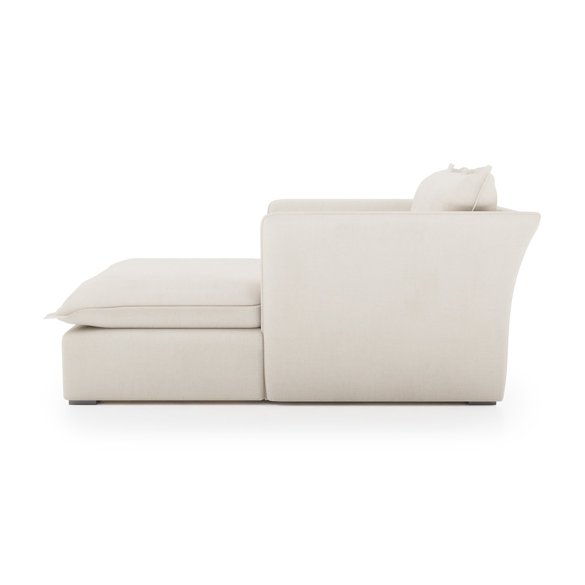 Sunday Chaise ivory linen side view