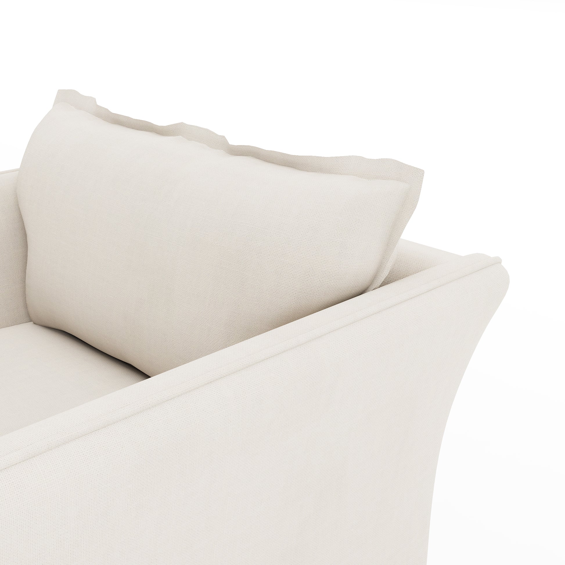 Sunday Chaise ivory linen close up