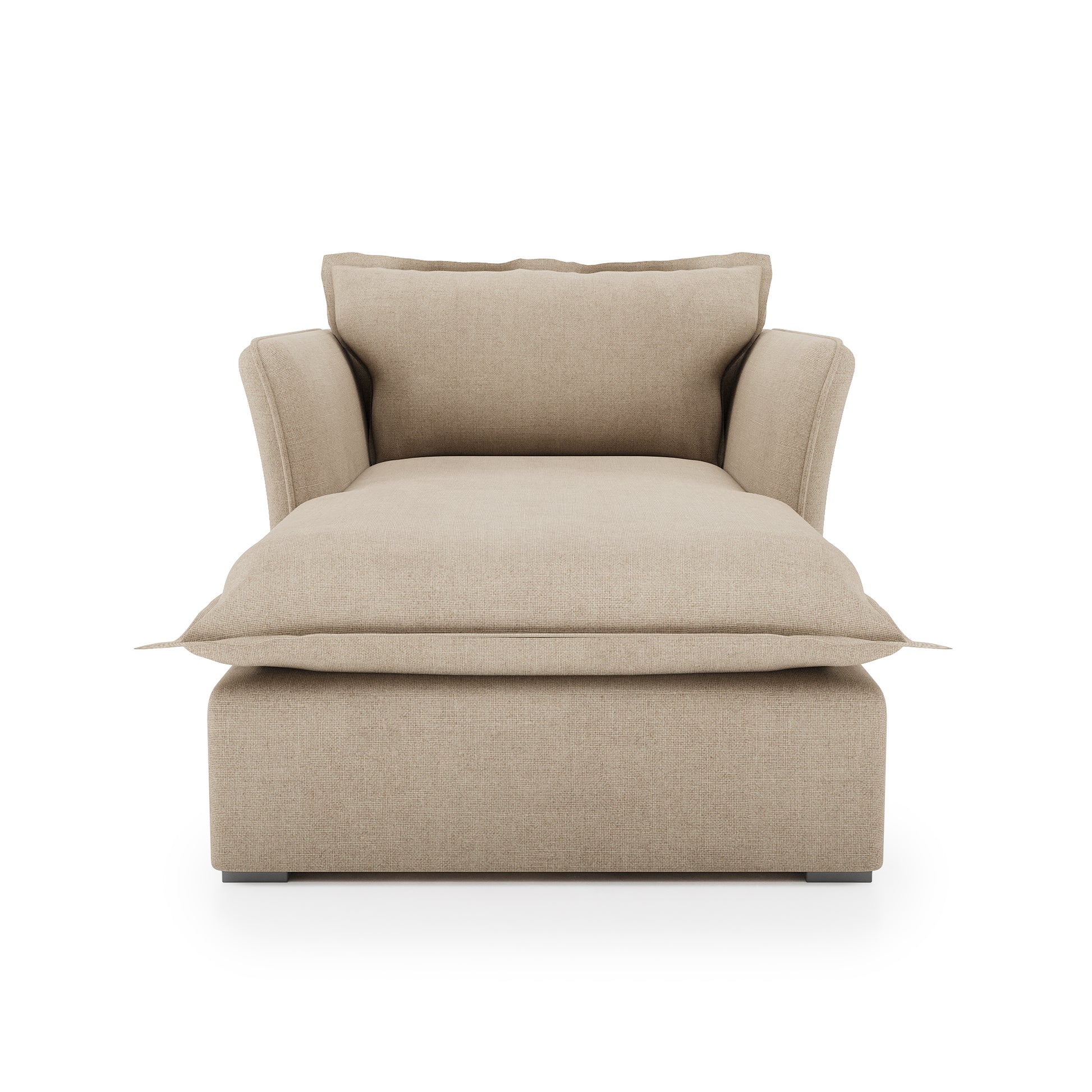 Sunday Chaise natural linen front view