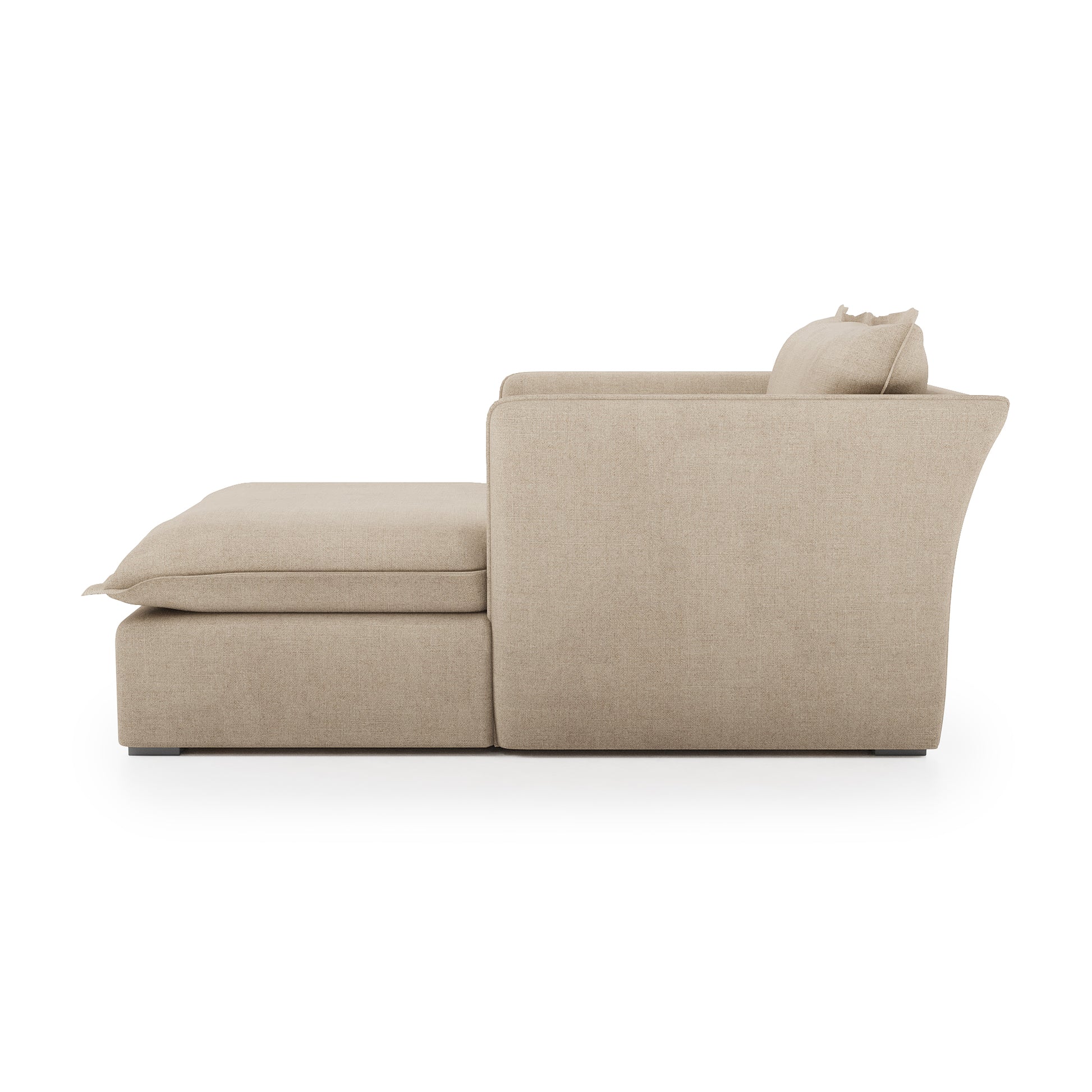 Sunday Chaise natural linen side view