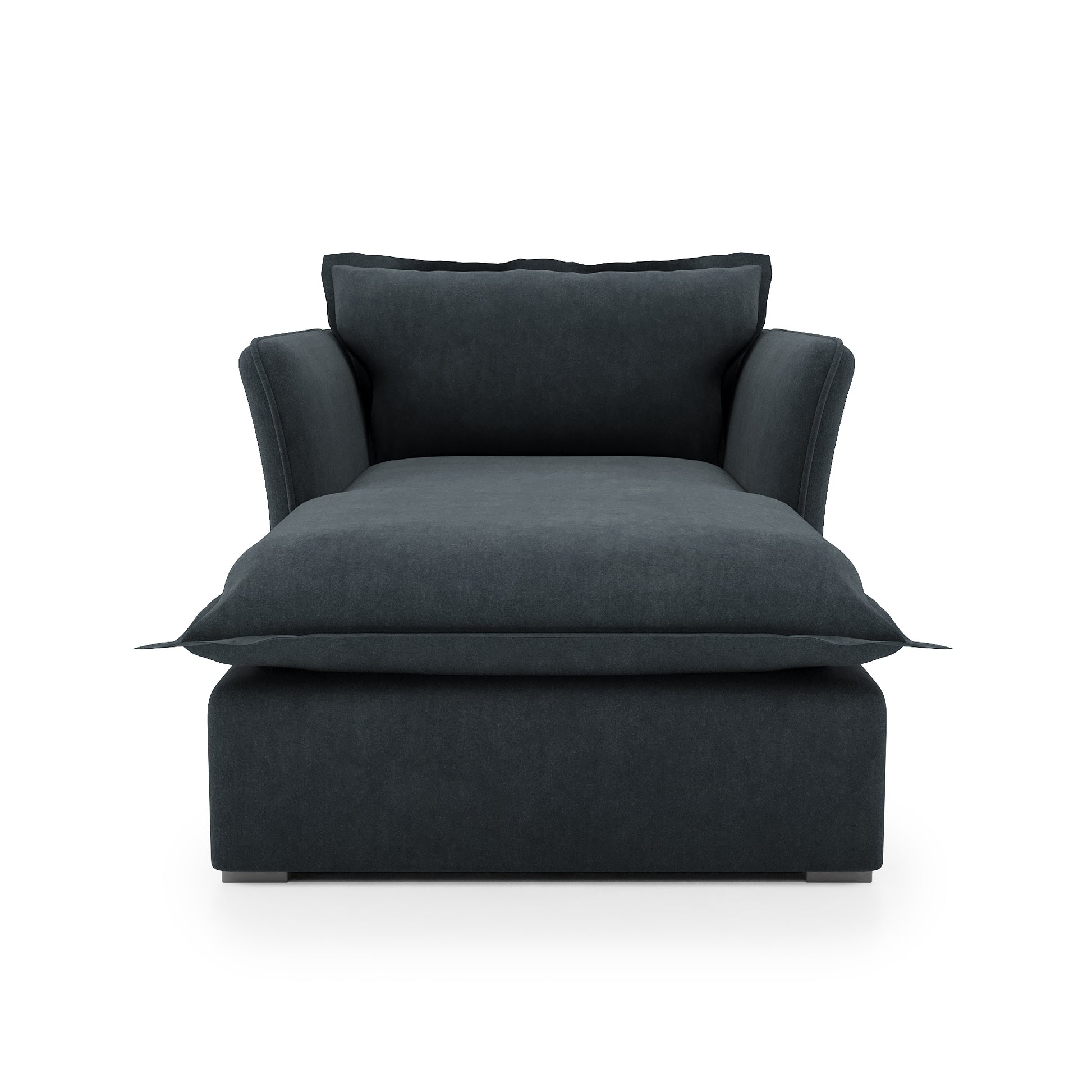 Sunday Chaise inkwell velvet front view