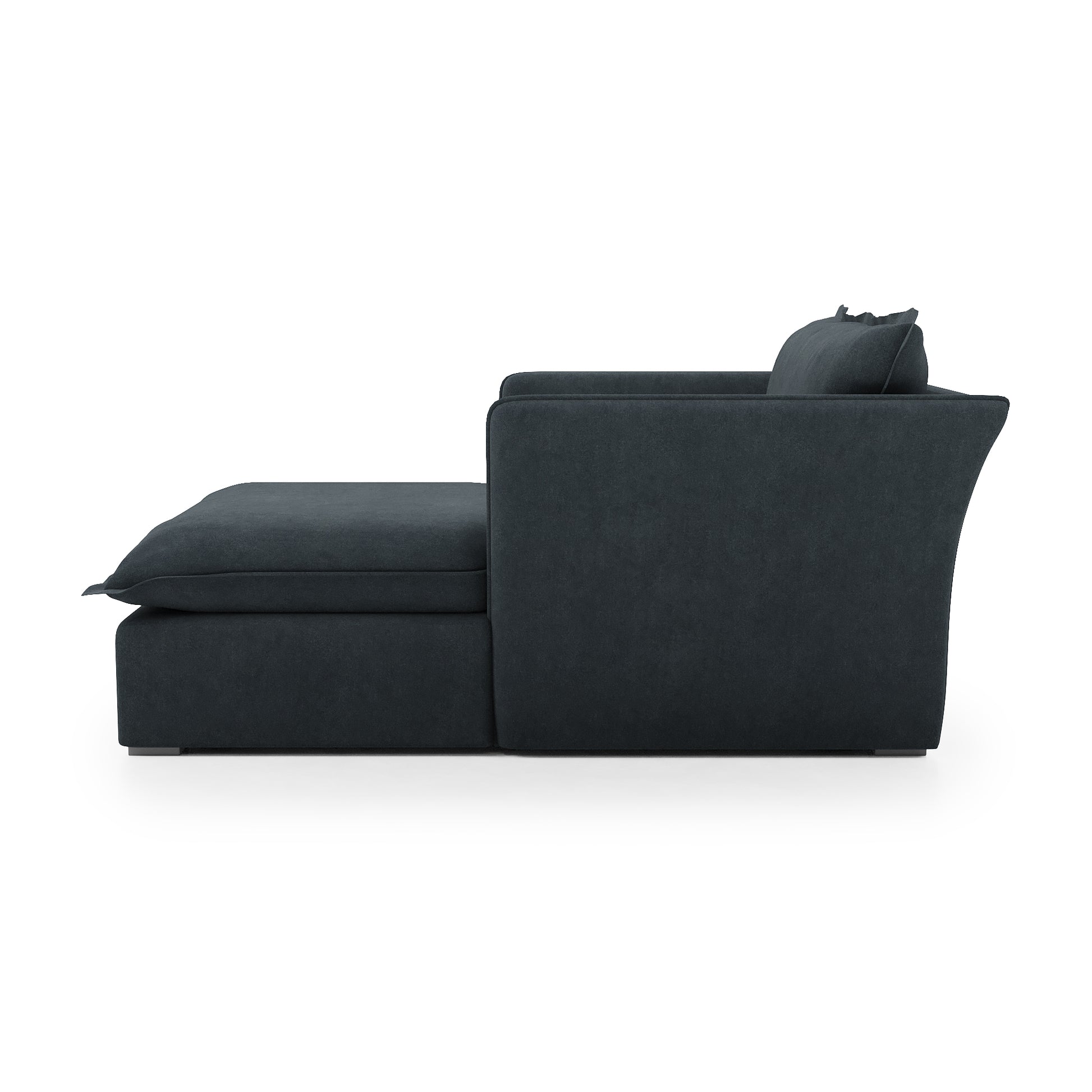 Sunday Chaise inkwell velvet side view