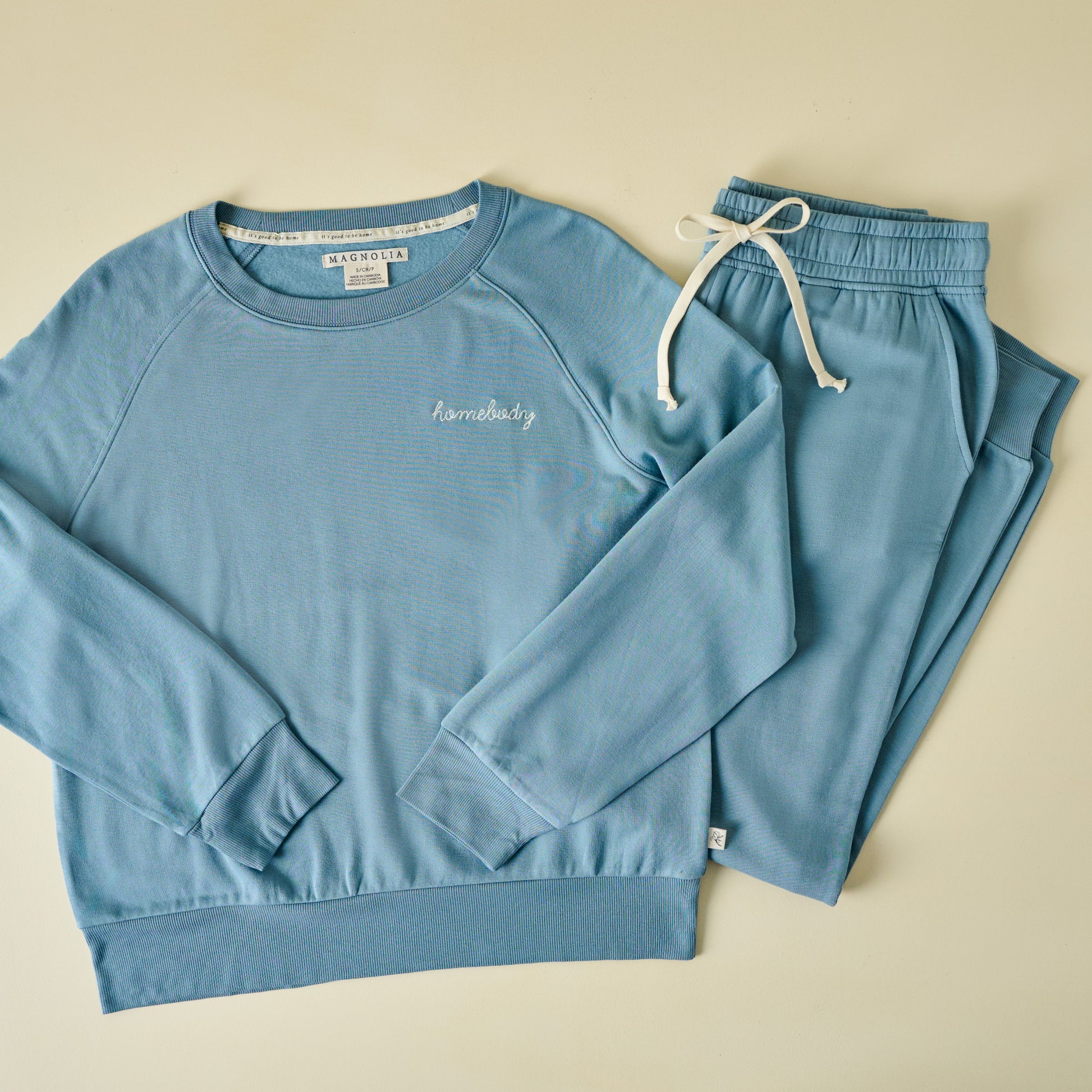 Homebody Steel Blue Crewneck Loungewear Set