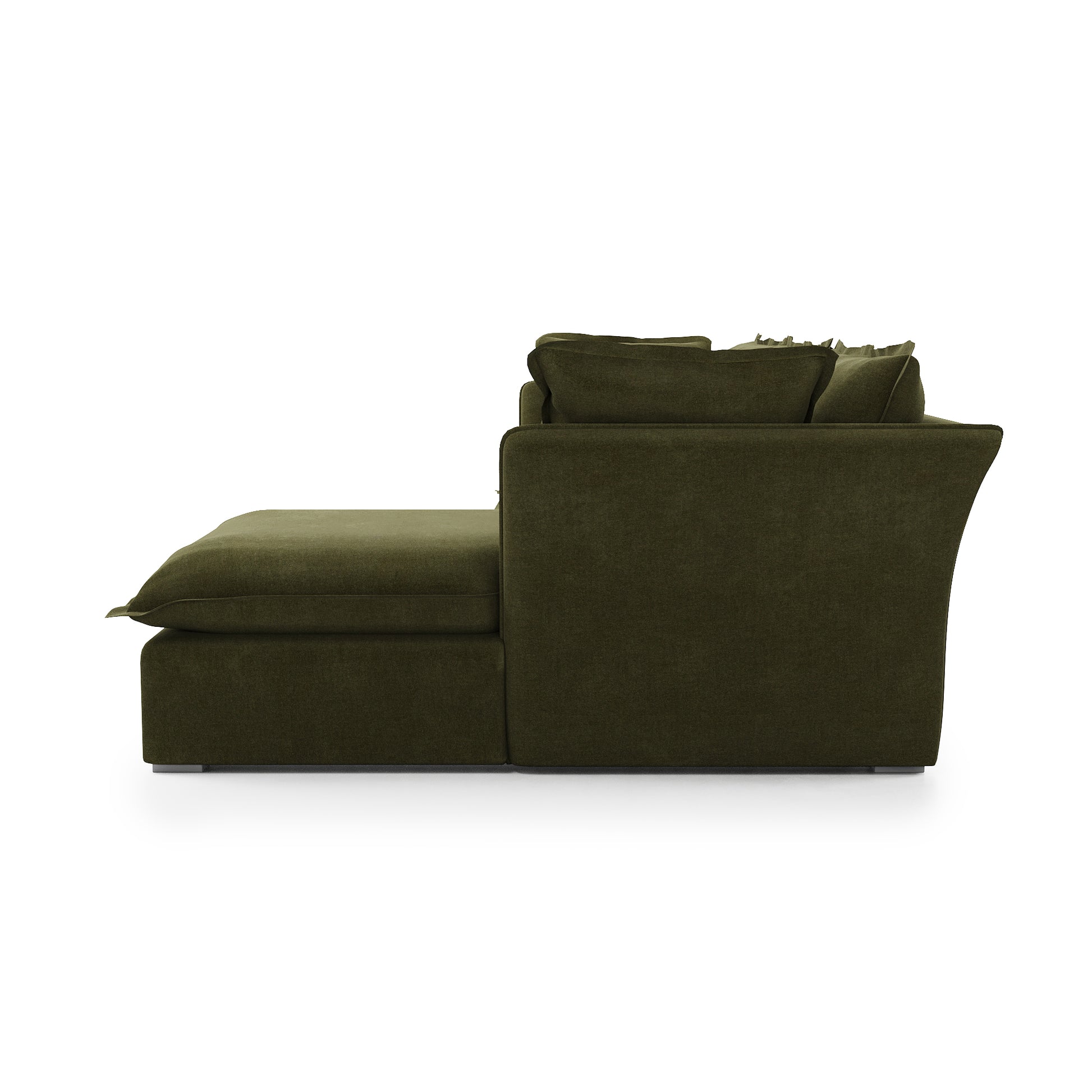 Sunday 2 Piece Sectional forest velvet side view