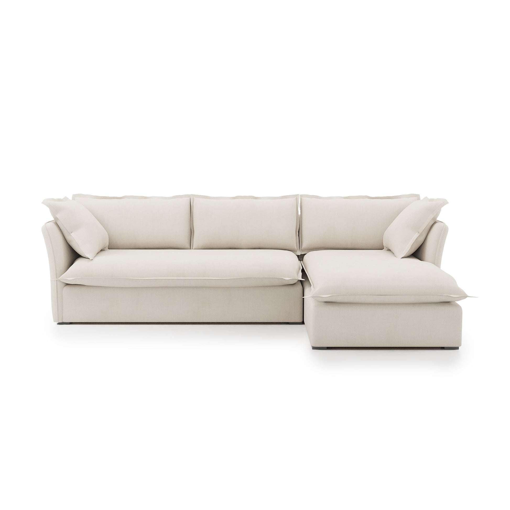 Sunday 2 Piece Sectional ivory linen right chaise