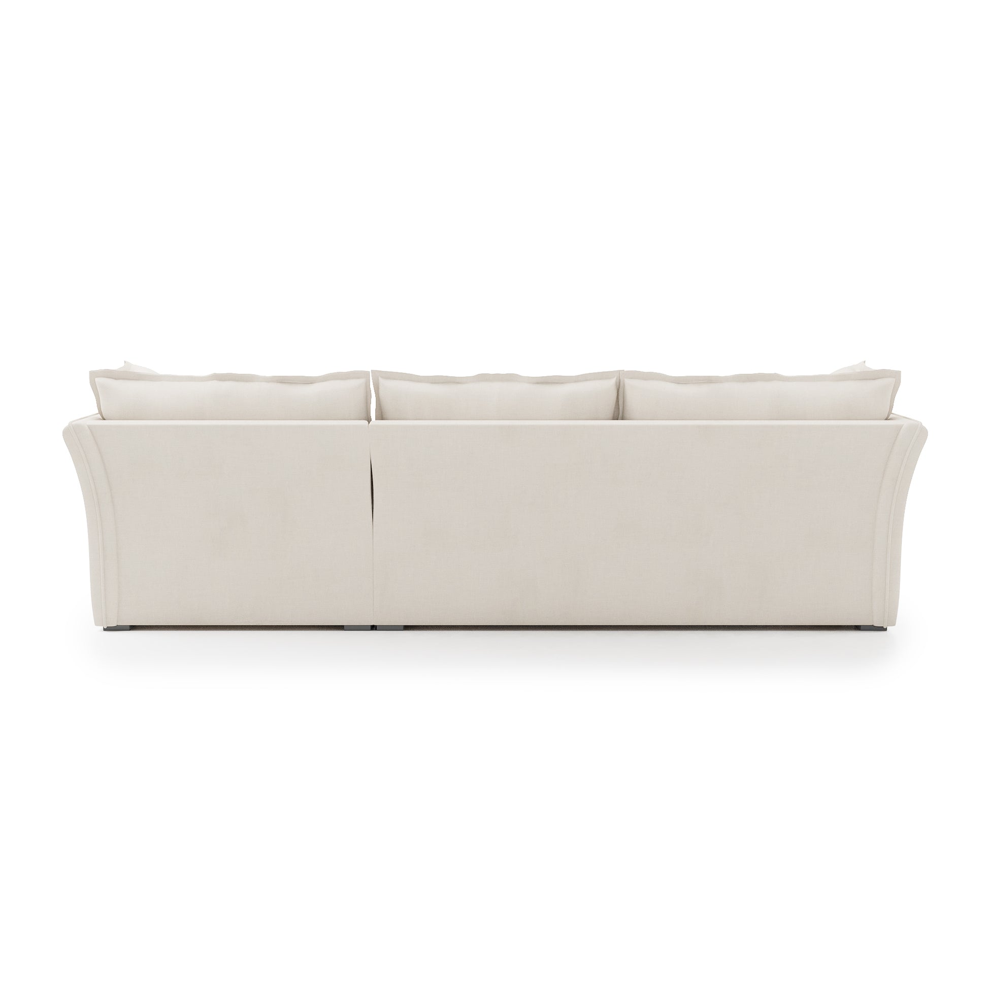 Sunday 2 Piece Sectional ivory linen back view