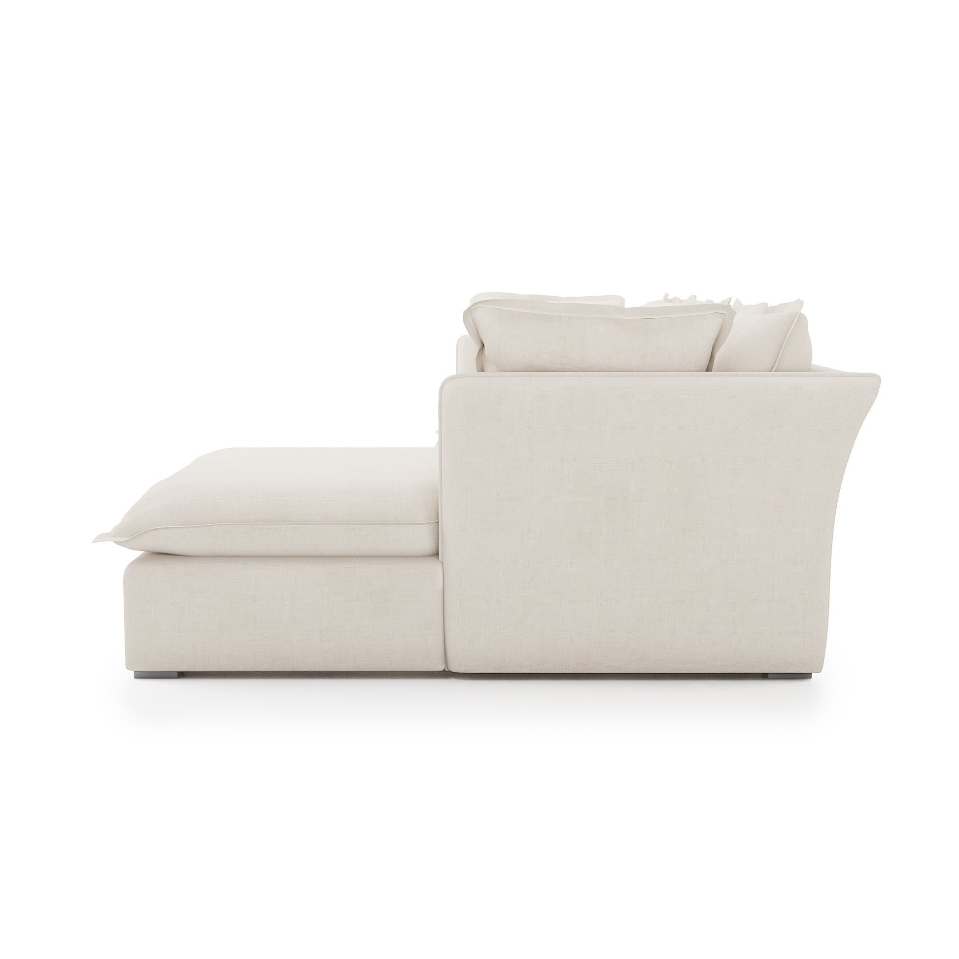 Sunday 2 Piece Sectional ivory linen side view