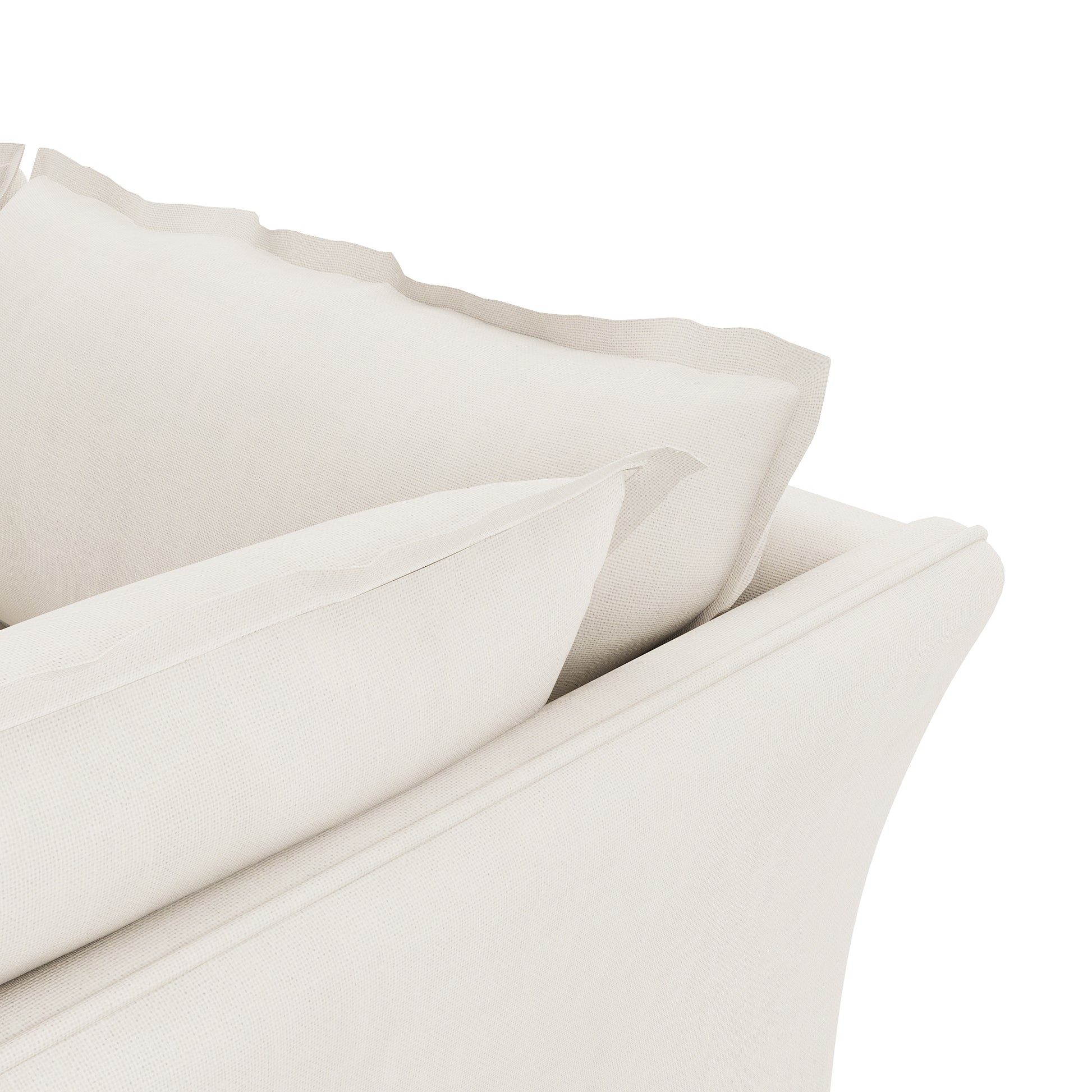 Sunday 2 Piece Sectional ivory linen close up