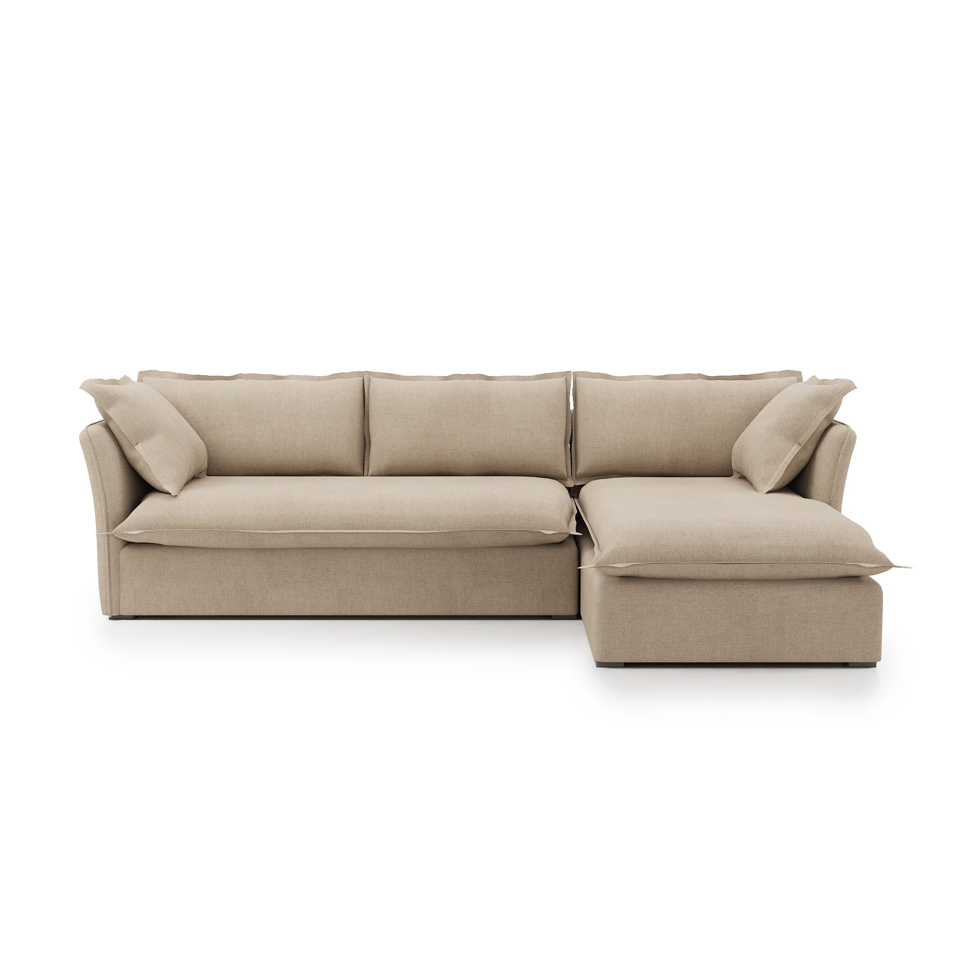 Sunday 2 Piece Sectional natural linen right chaise front view
