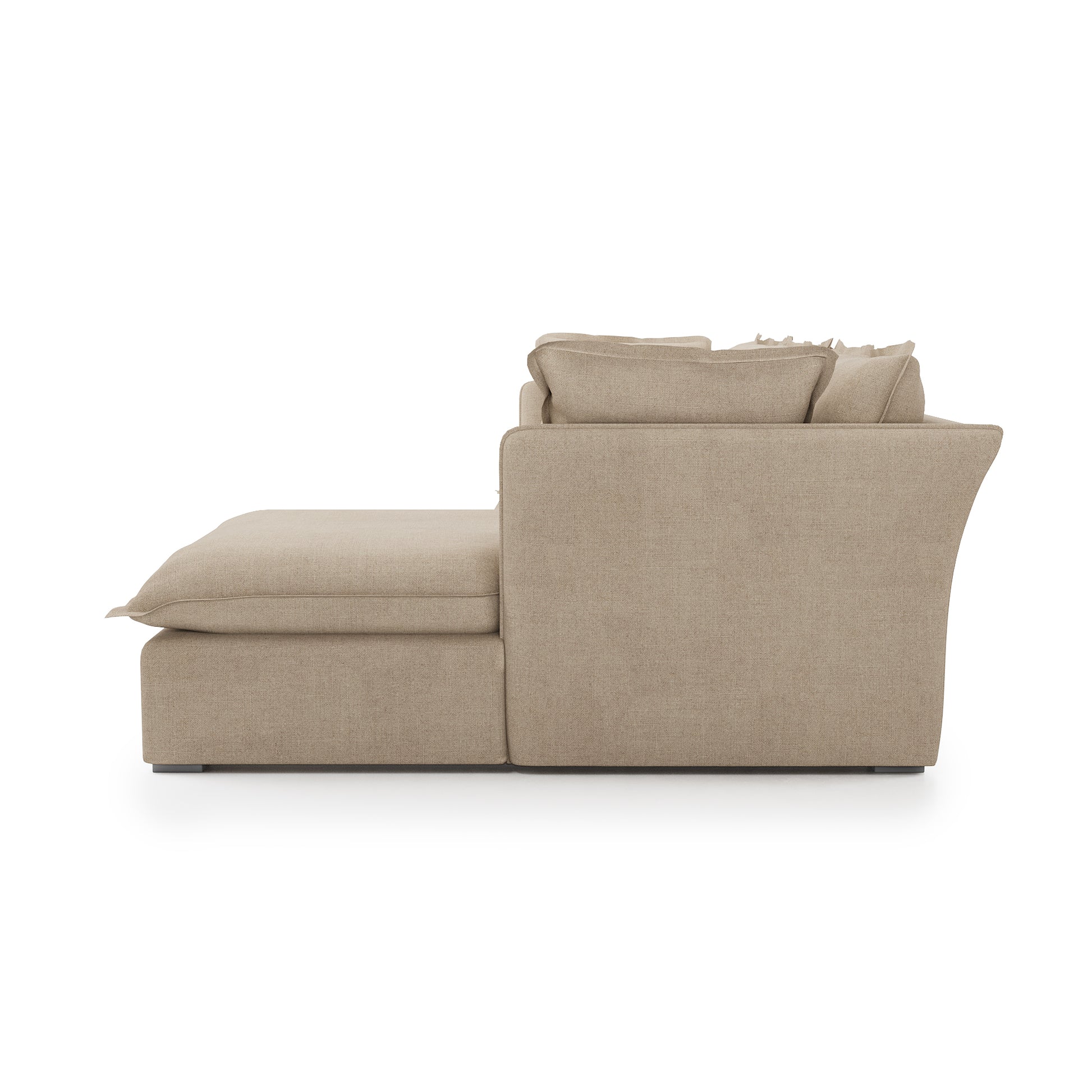 Sunday 2 Piece Sectional natural linen right chaise side view