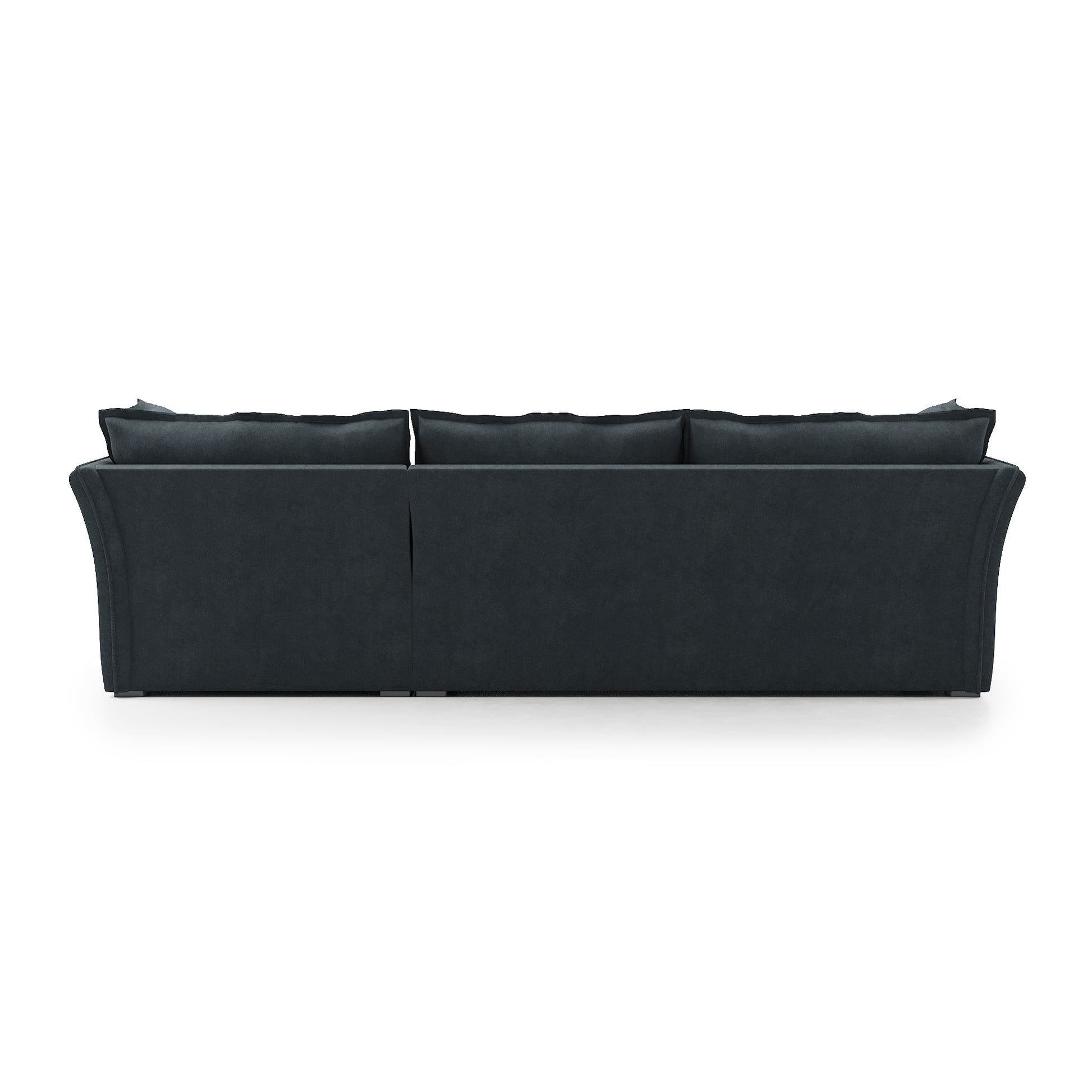 Sunday 2 Piece Sectional inkwell velvet back view