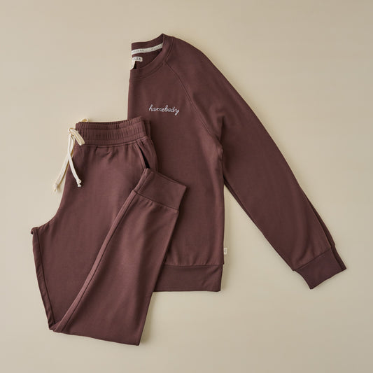 Homebody Espresso Crewneck Loungewear Set