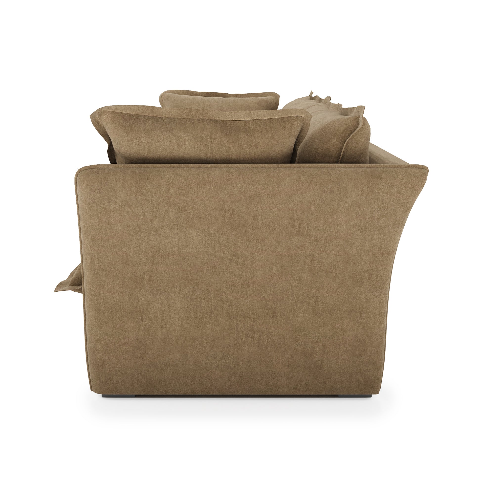 Sunday Sofa camel velvet side view