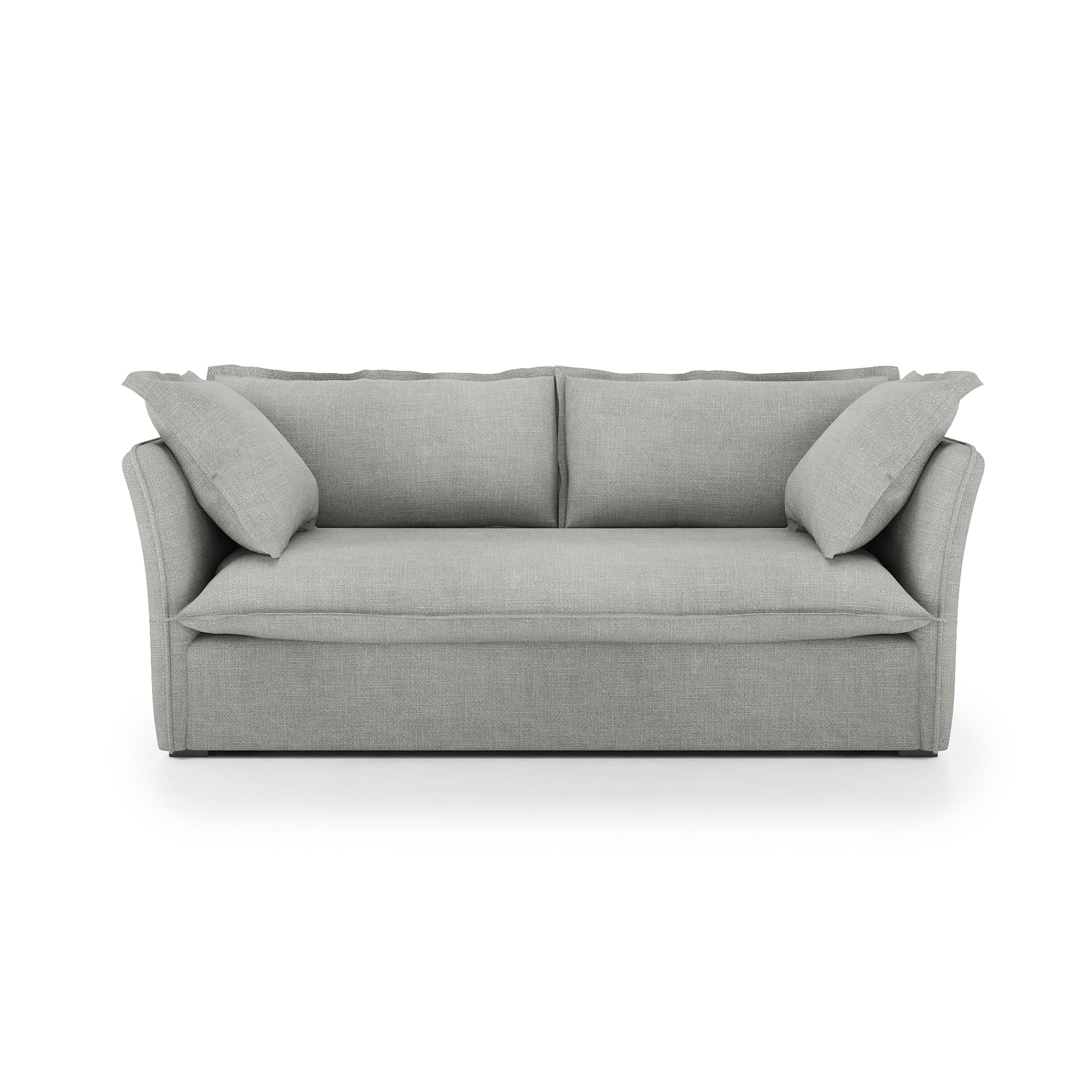 Sunday Sofa dove grey linen front view