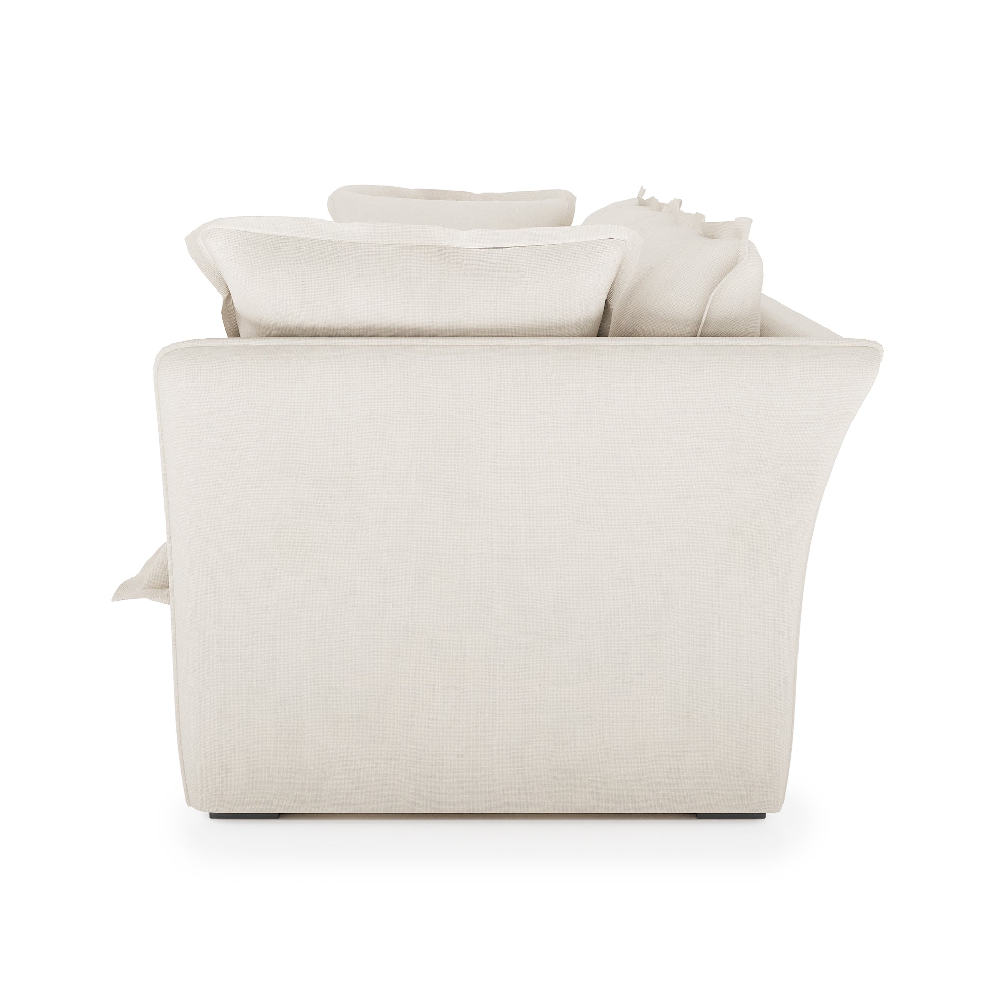 Sunday Sofa ivory linen side view