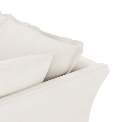 Sunday Sofa ivory linen close up