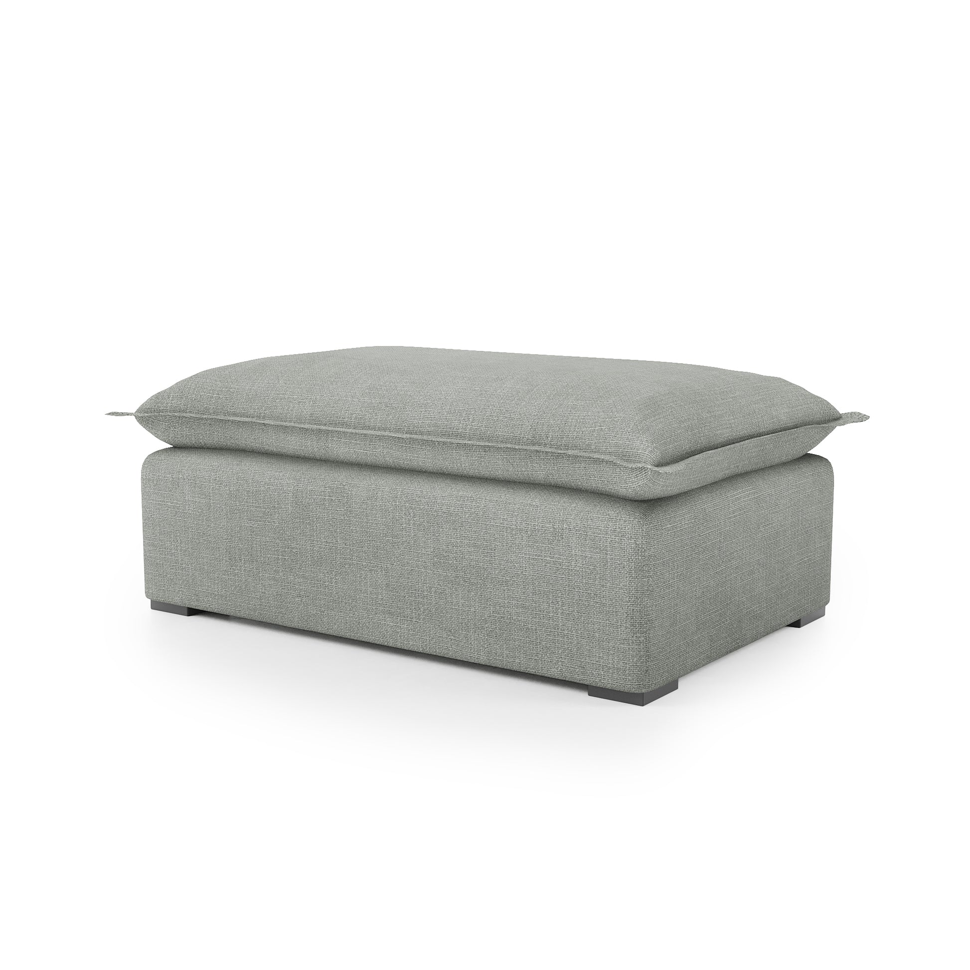 Sunday Ottoman in dove grey linen