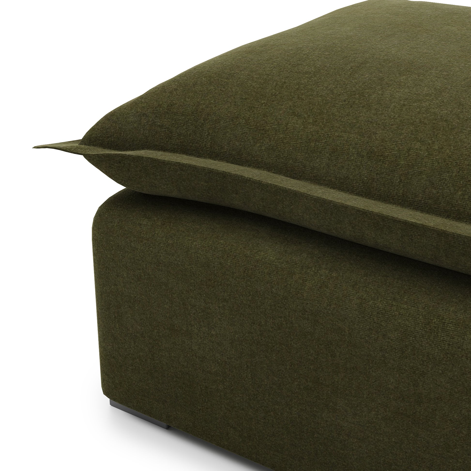 Sunday Ottoman in forest velvet close up