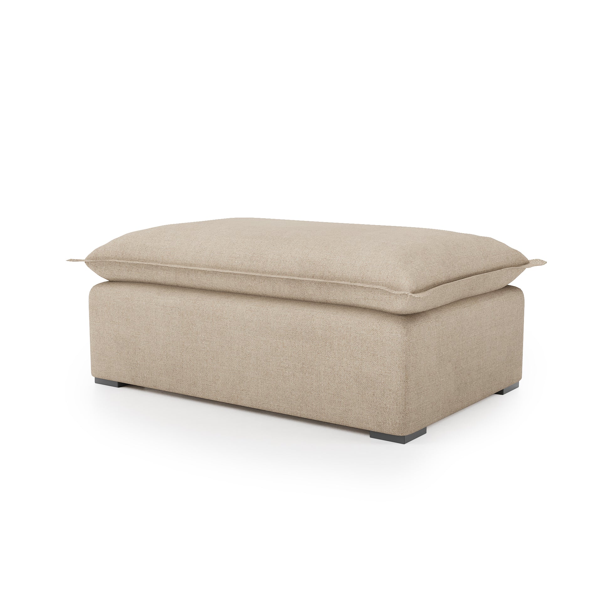 Sunday Ottoman in natural linen
