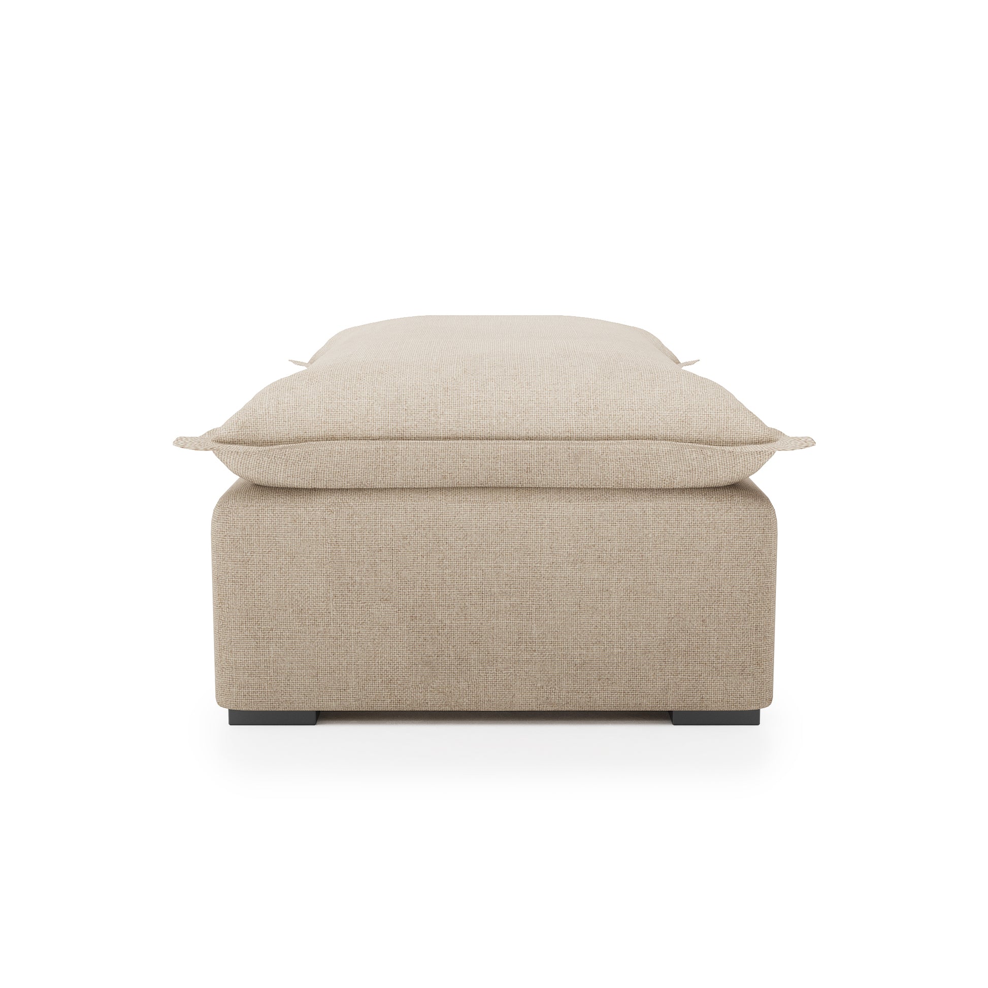 Sunday Ottoman in natural linen side view