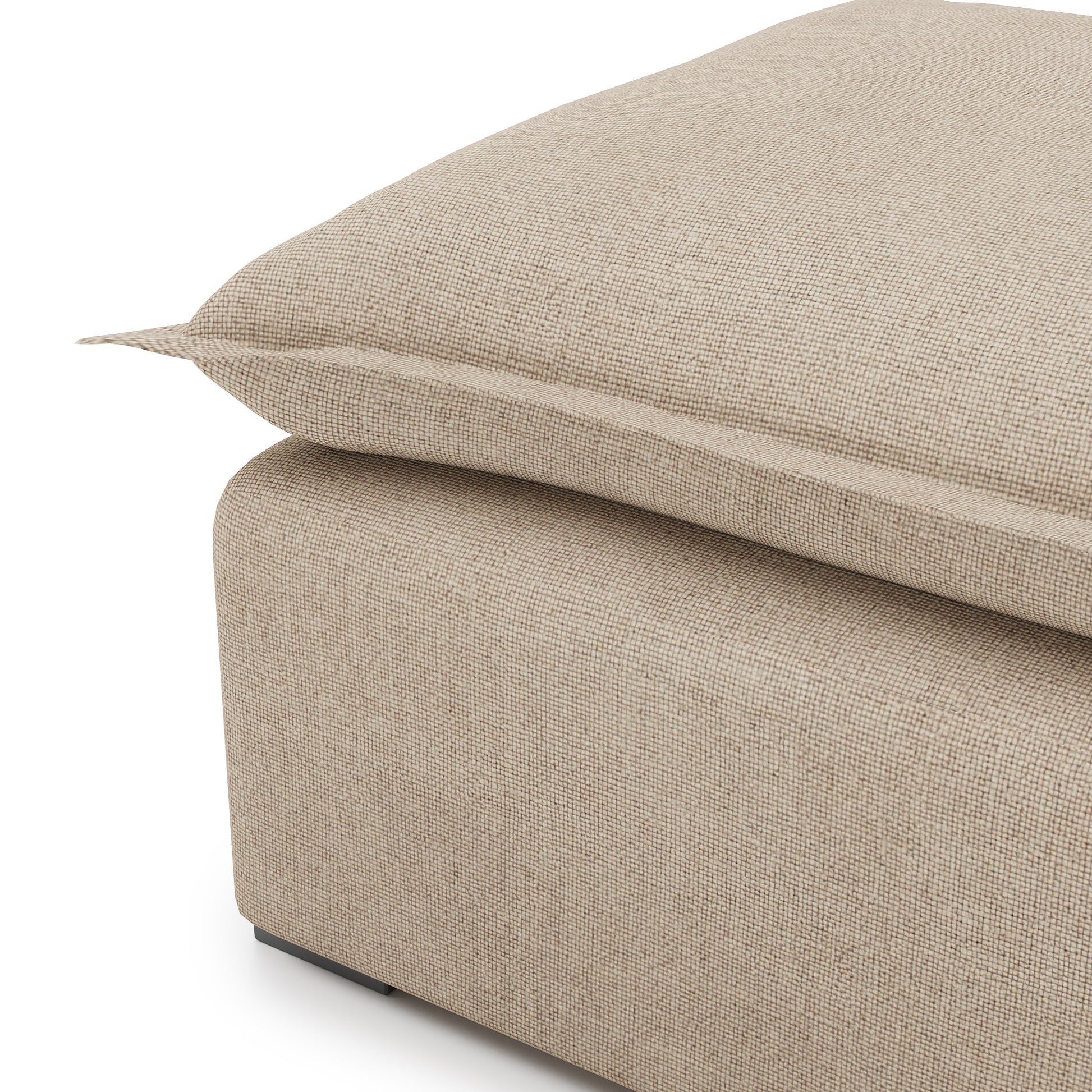 Sunday Ottoman in natural linen close up