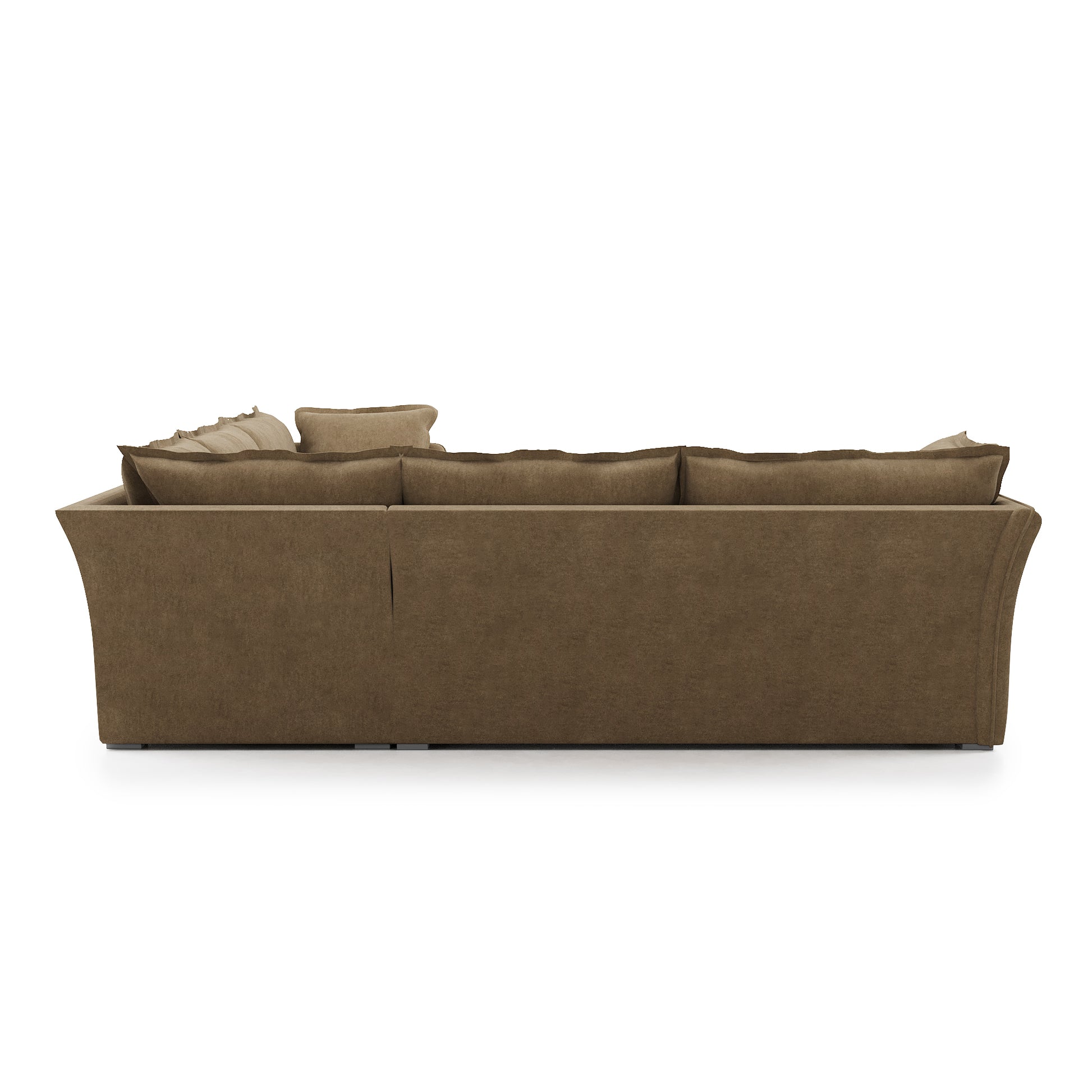 Sunday Sectional camel velvet back view