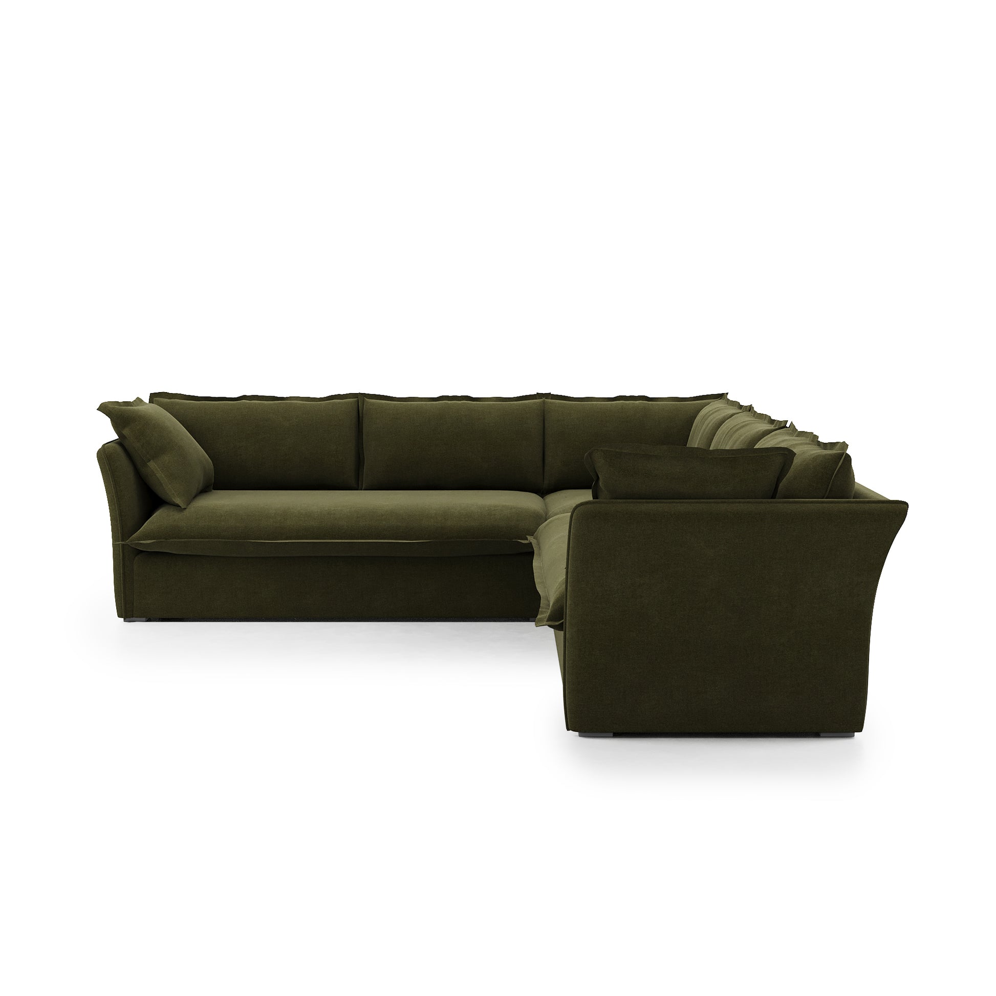 Sunday Sectional forest velvet side view