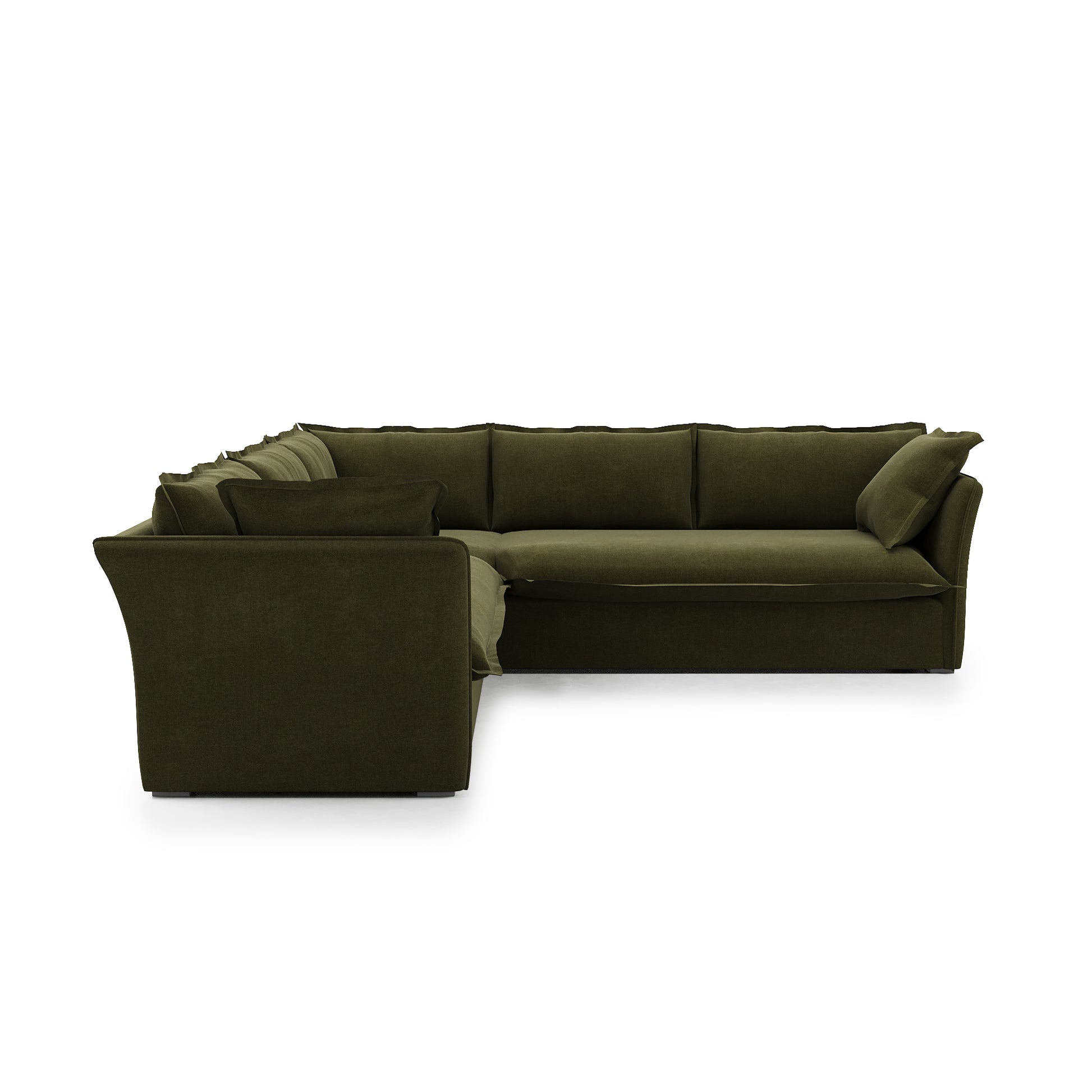 Sunday Sectional forest velvet side view
