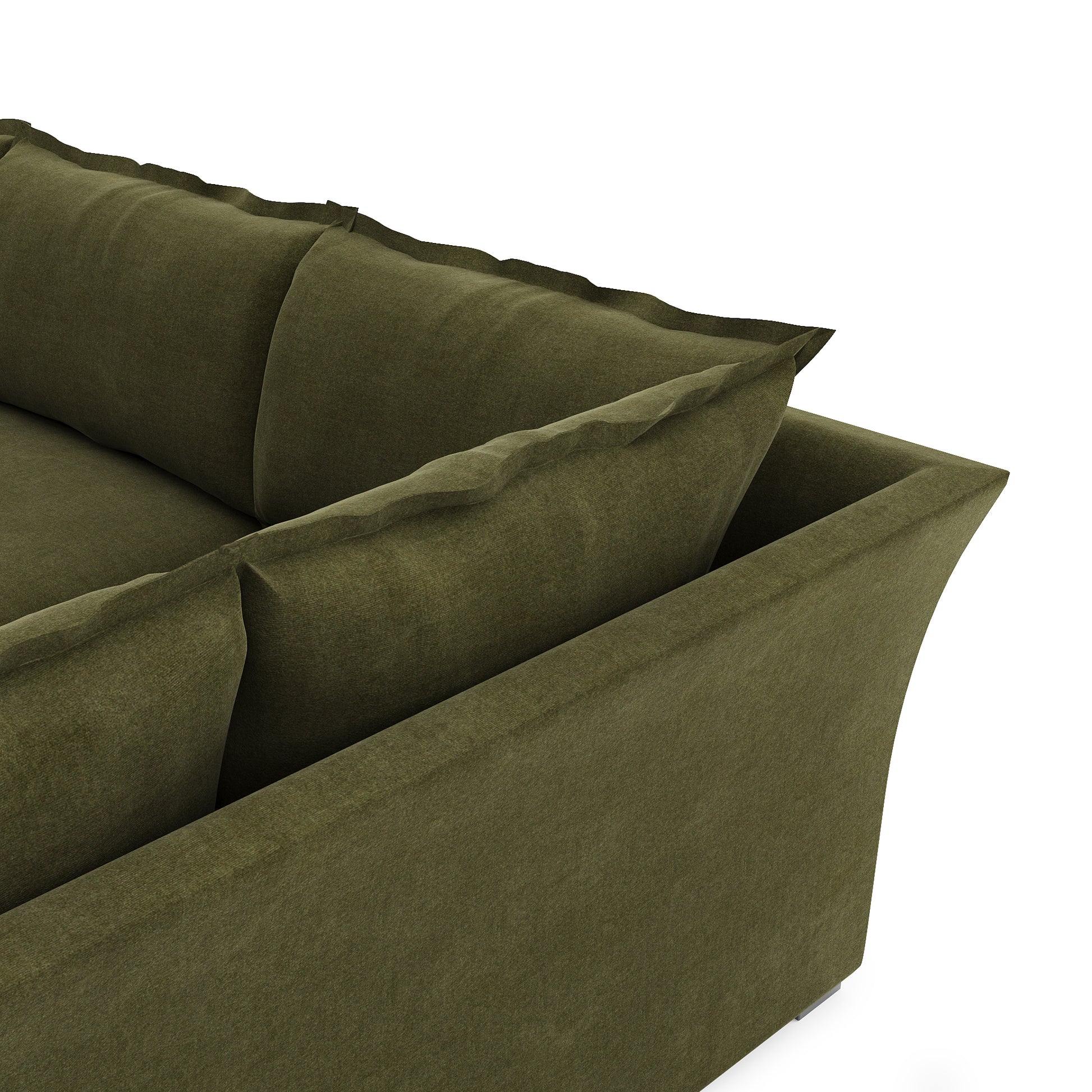 Sunday Sectional forest velvet close up