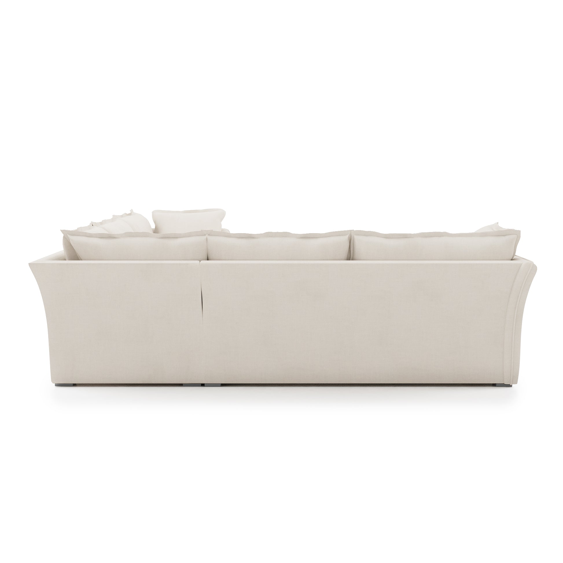 Sunday Sectional ivory linen back view