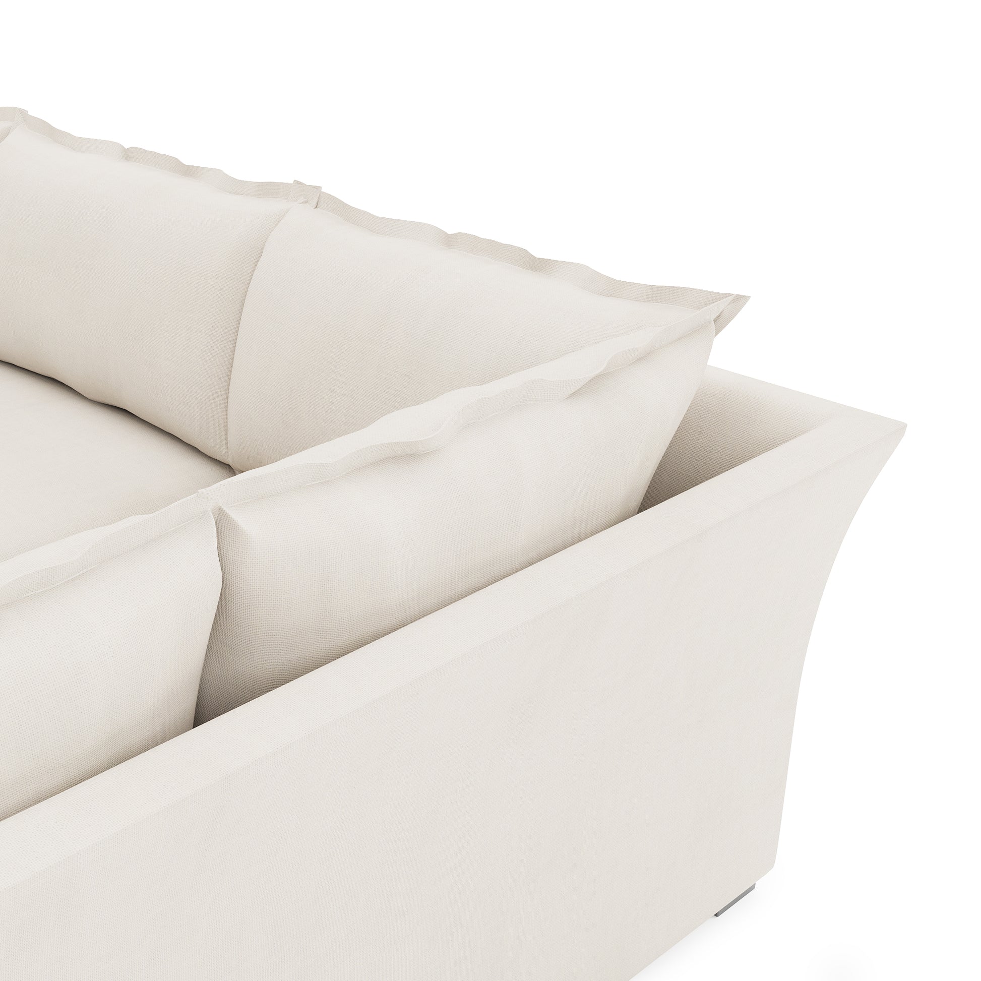 Sunday Sectional ivory linen close up