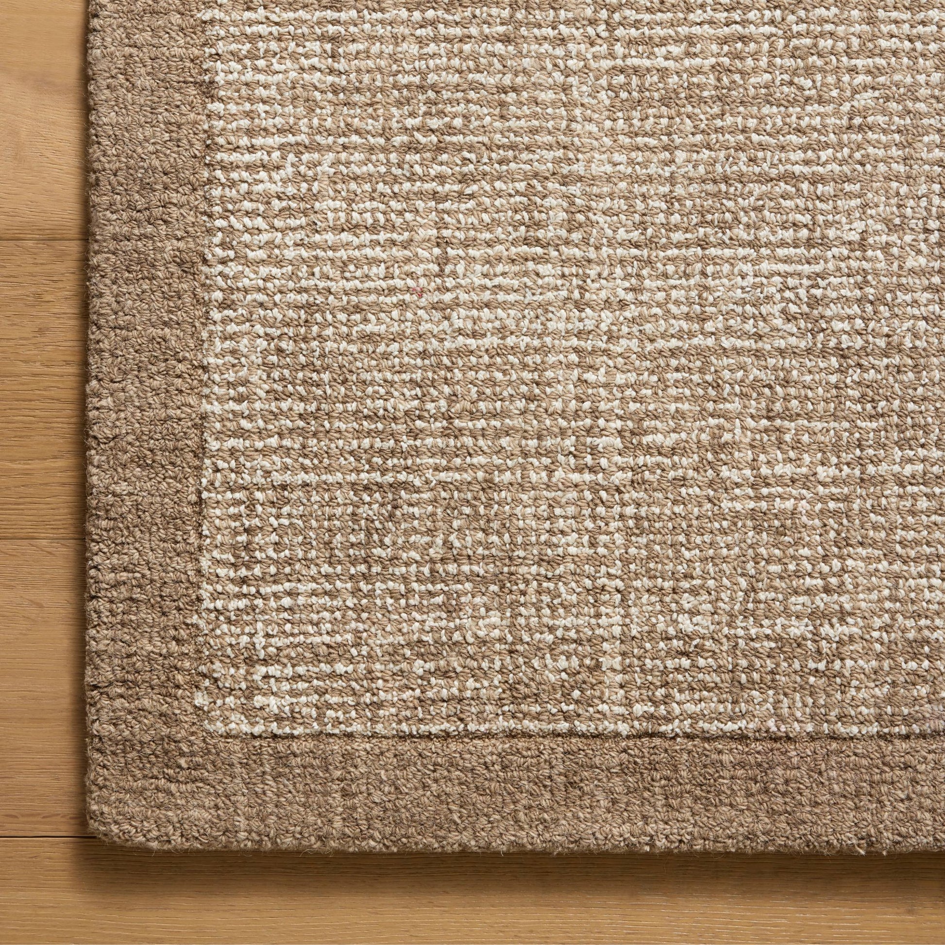 Henley Ivory Brown Rug corner view from above