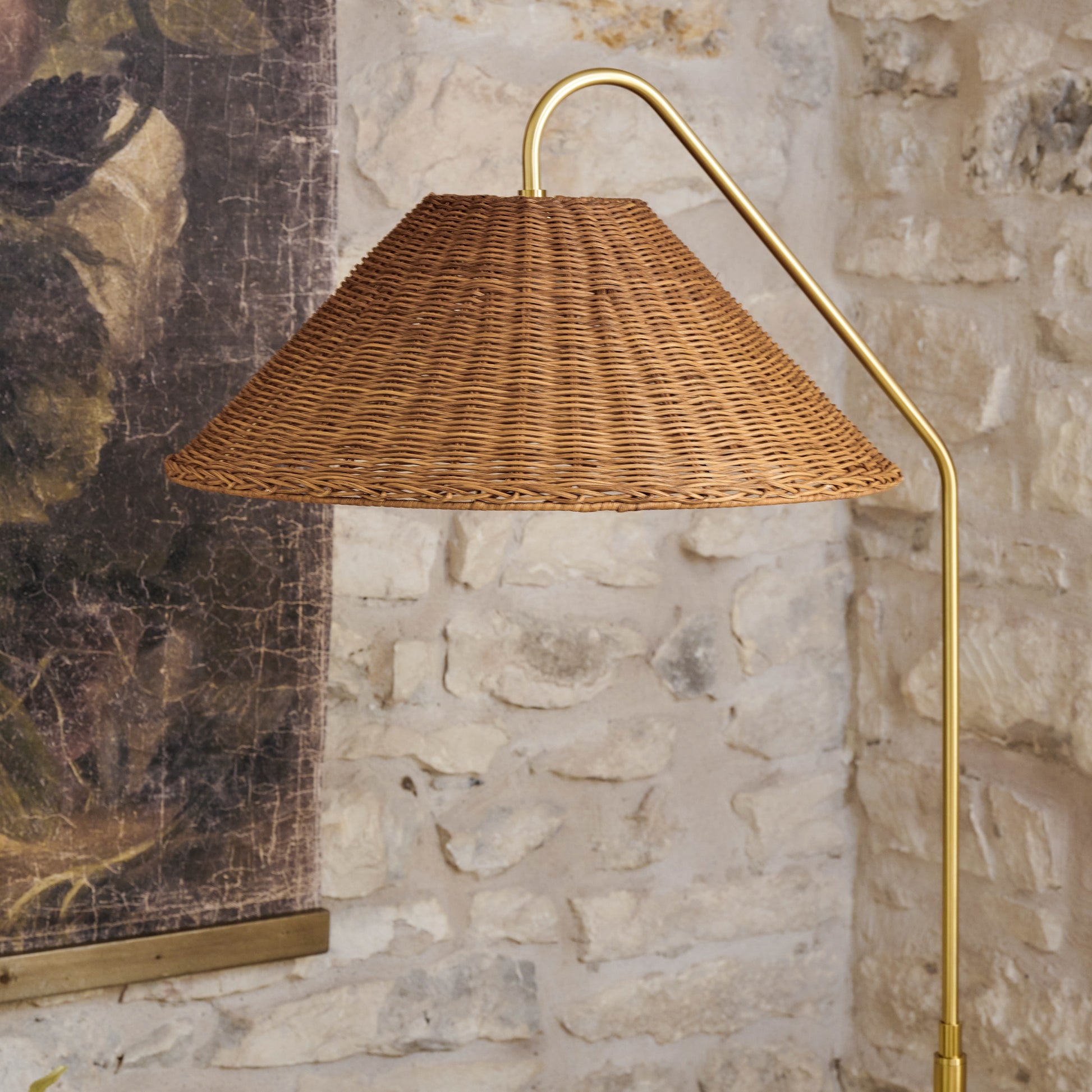 Lucia Floor Lamp close up in a living room
