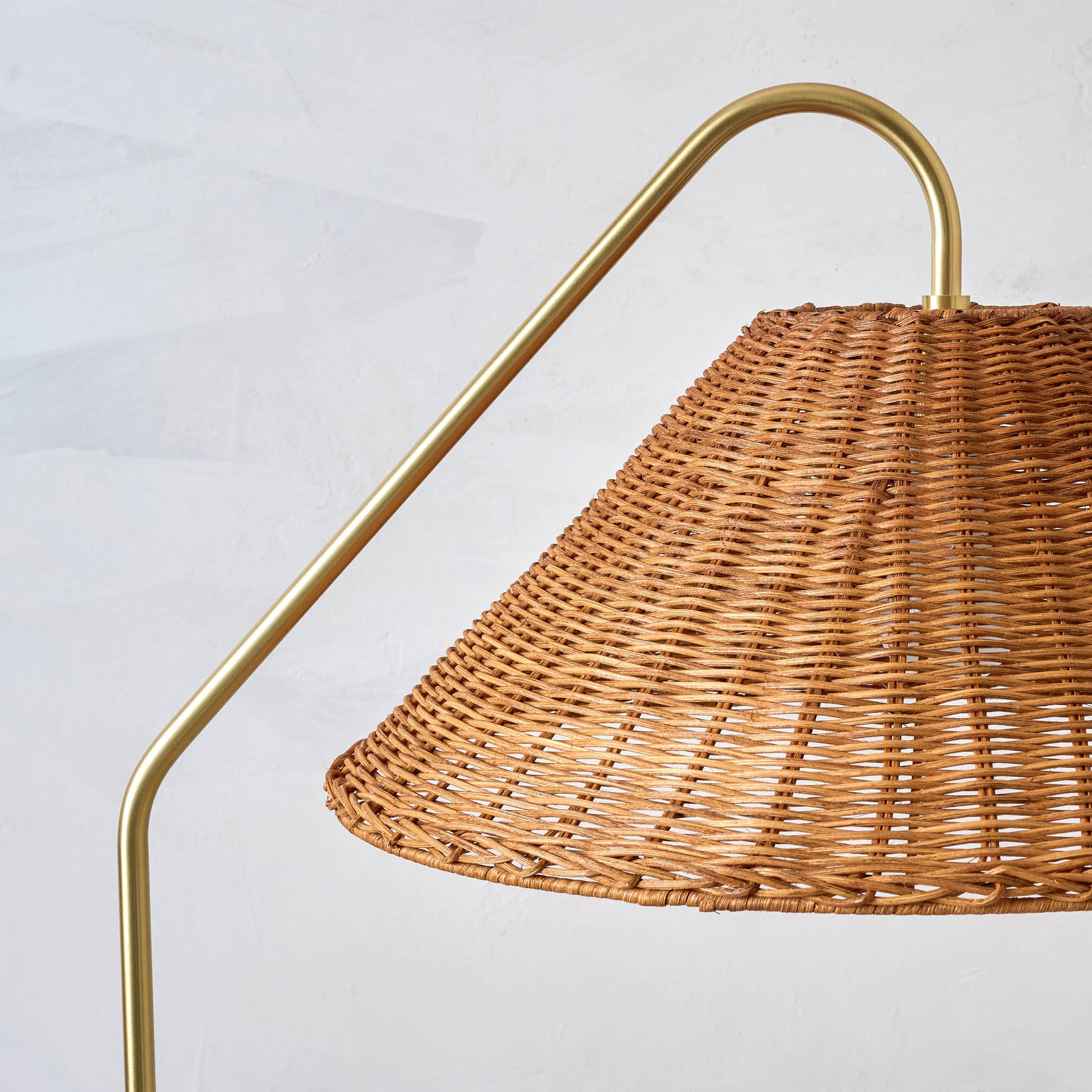 close up view of Lucia Floor Lamp rattan shade