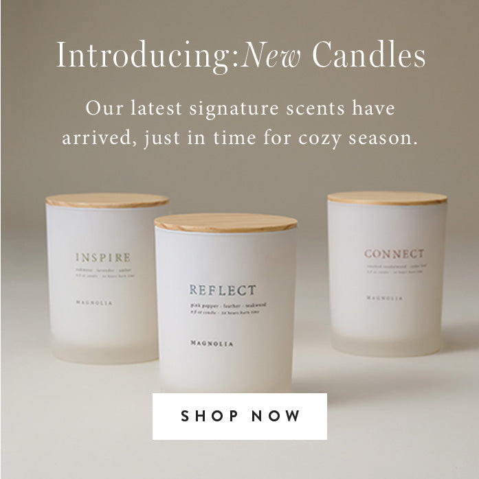 Introducing: New Candles. Our latest signature scents have arrived, just in time for cozy season. Shop now.