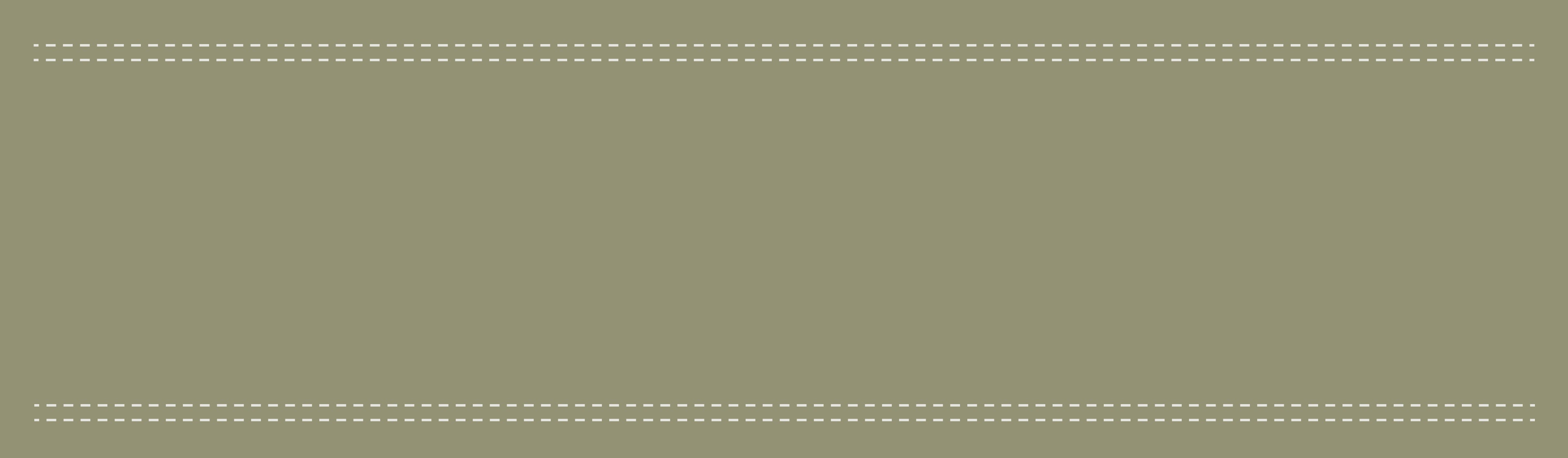 green box with white ticking on the top and bottom