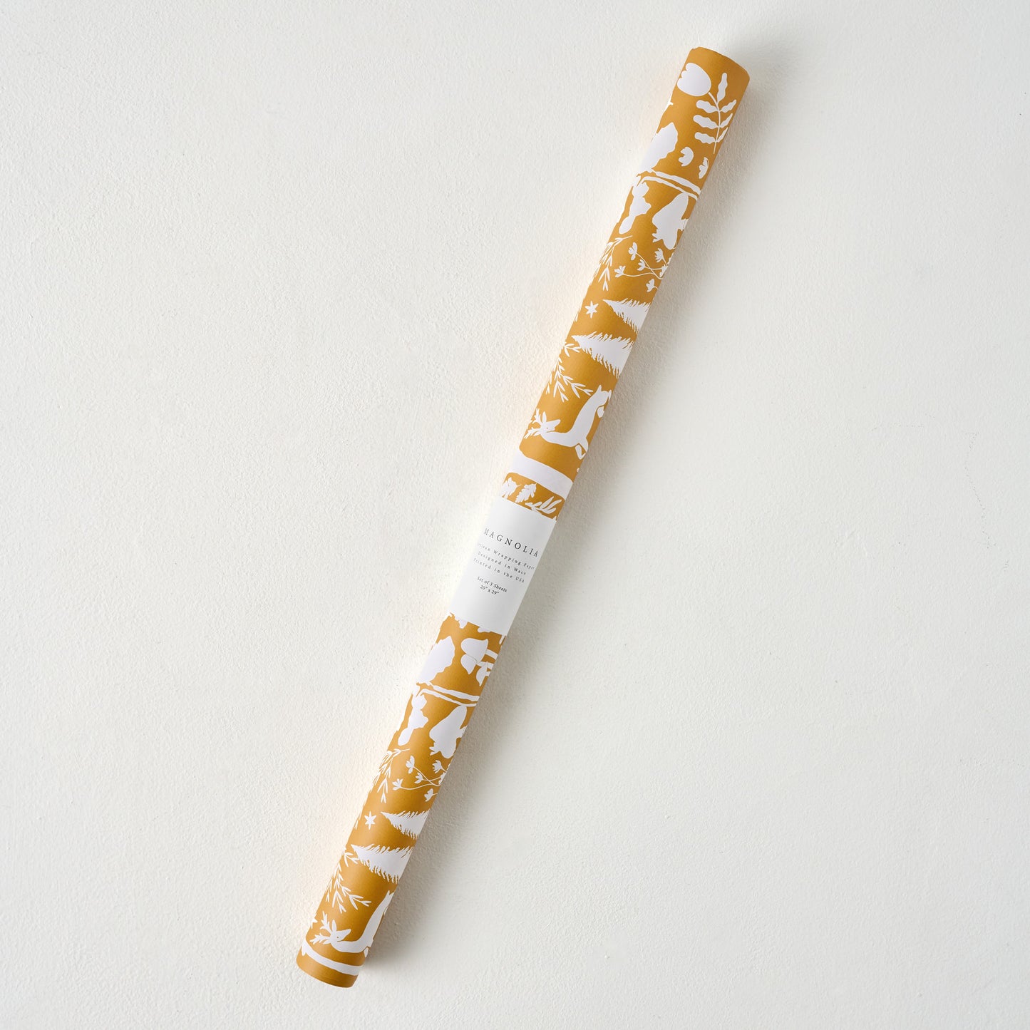 Magnolia Gold Woodland Wrapping Paper Sheets in roll