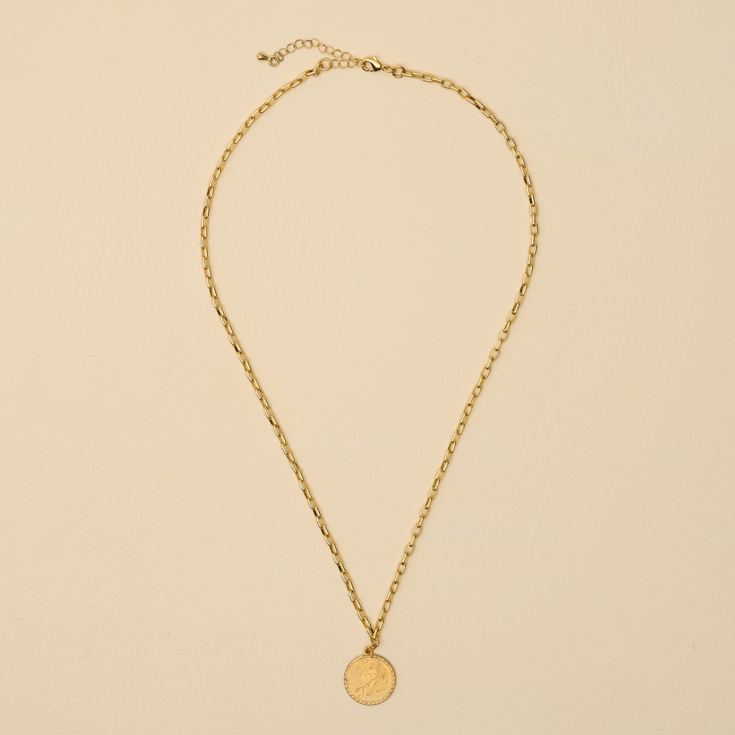 Je T'aime Brass Charm Necklace