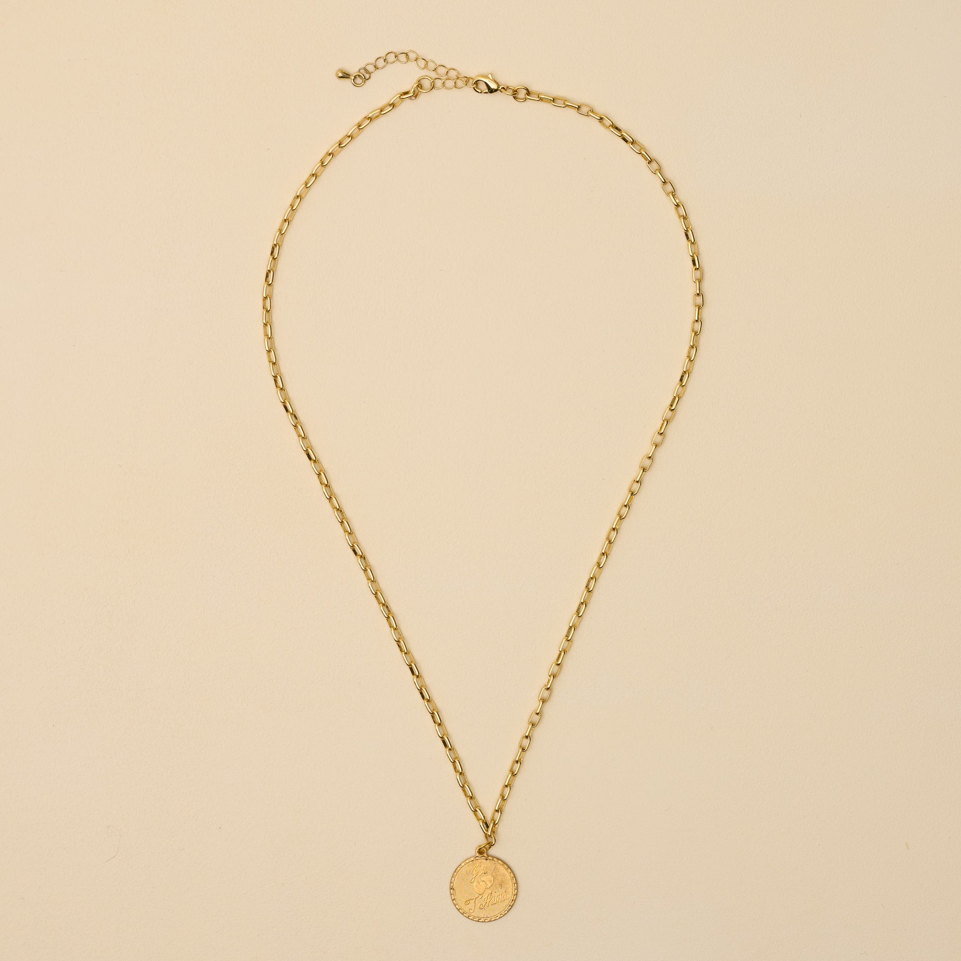 Je T'aime Brass Charm Necklace