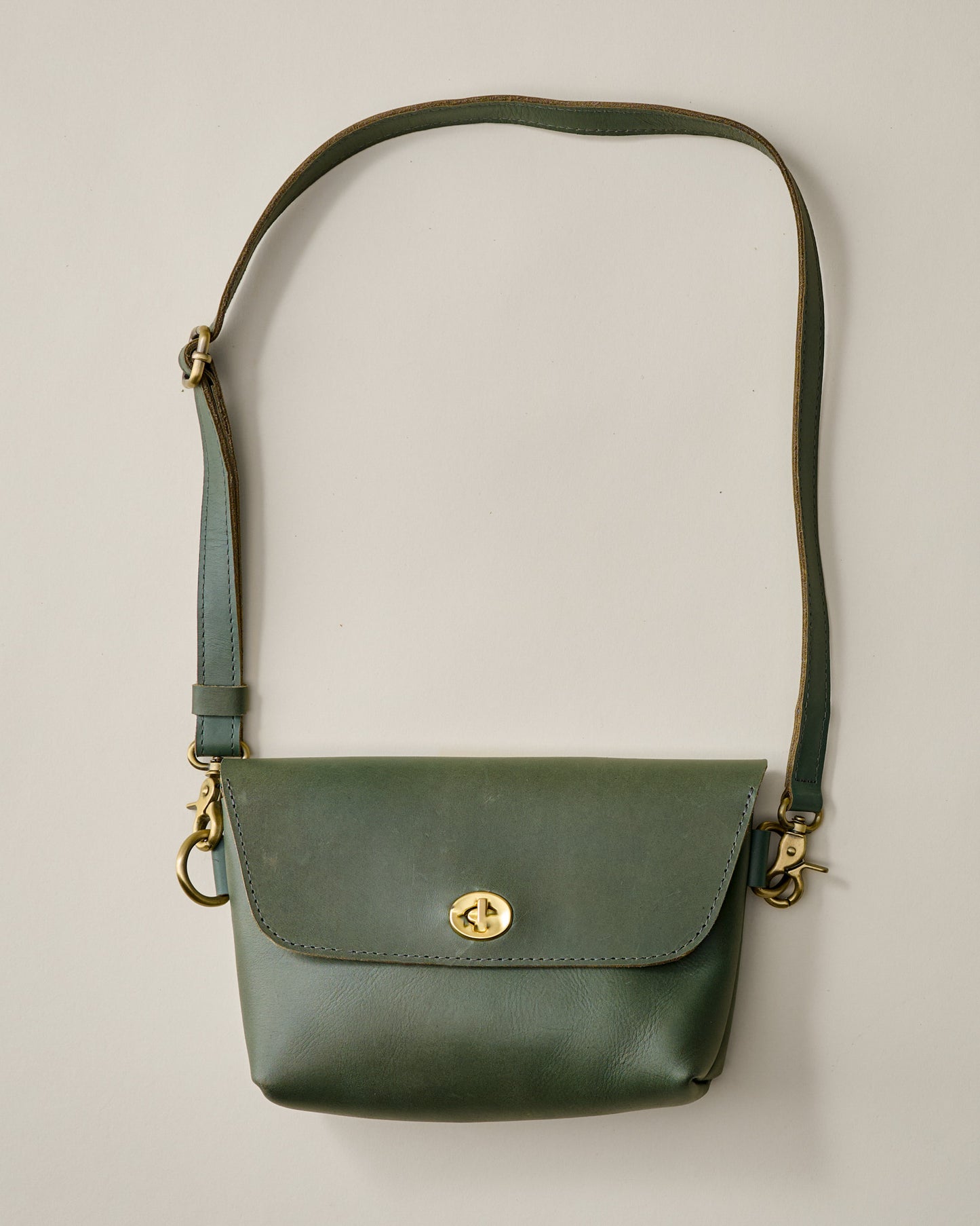 Turnlock Olive Crossbody Bag
