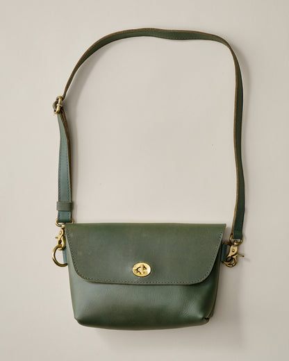 Turnlock Olive Crossbody Bag