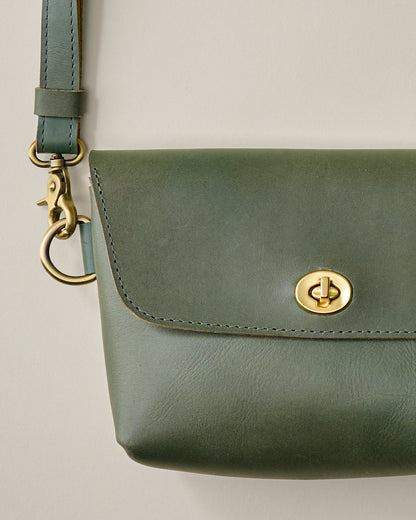 Turnlock Olive Crossbody Bag