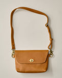 Turnlock Tan Crossbody Bag
